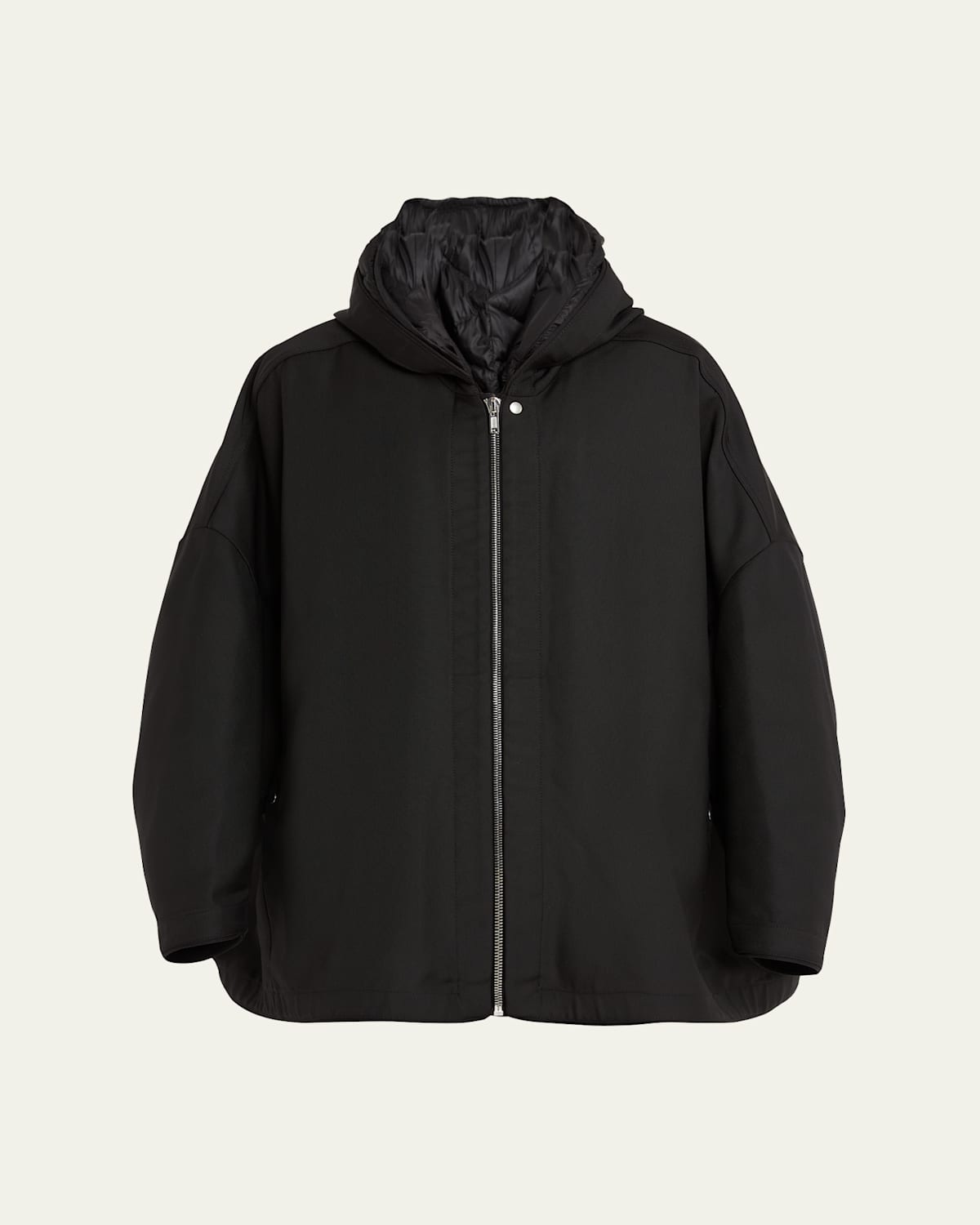 Rick Owens Men's Oversized Hooded Peter Bomber Jacket In Black