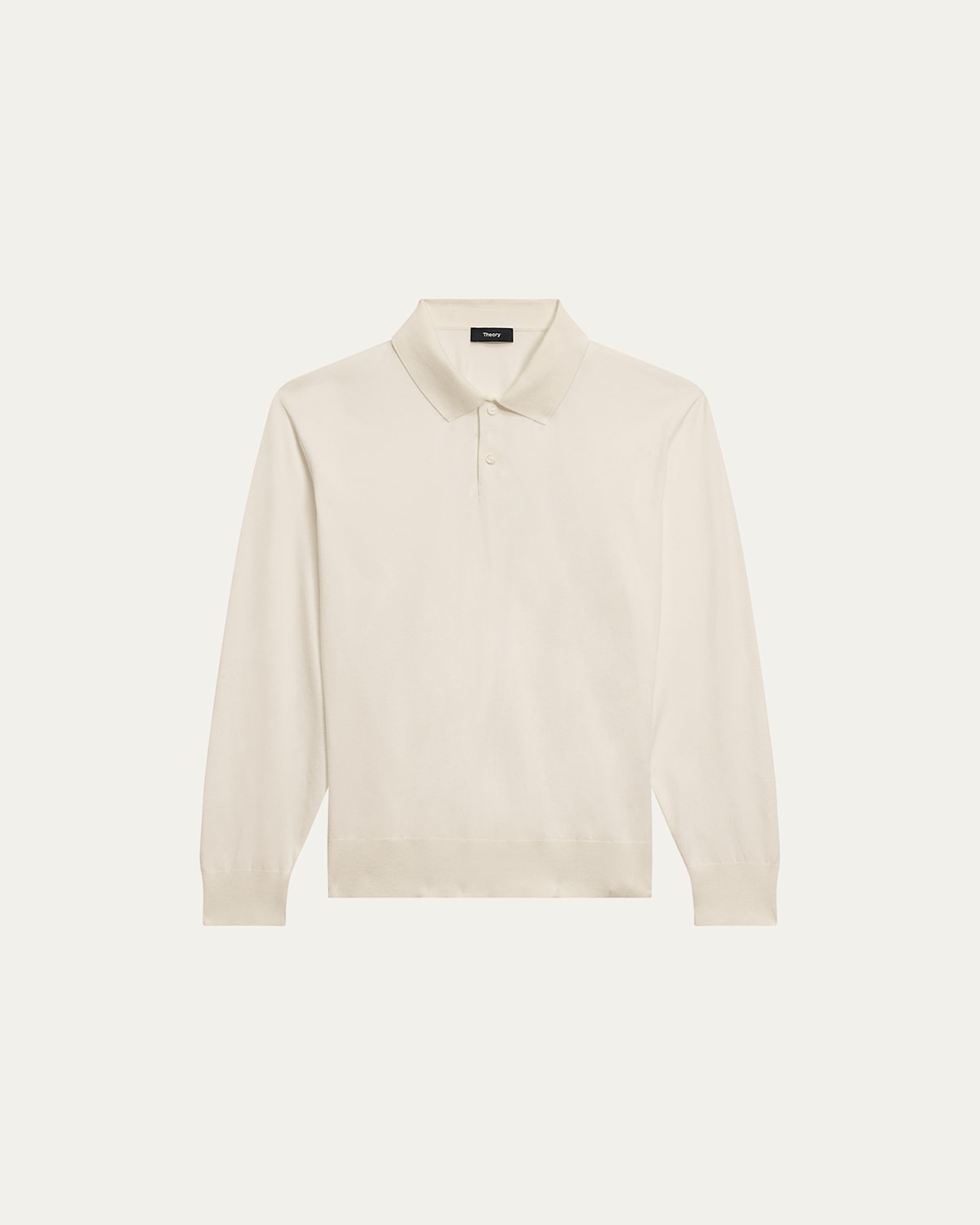 Theory Men's Goris Long-sleeve Polo Shirt In White