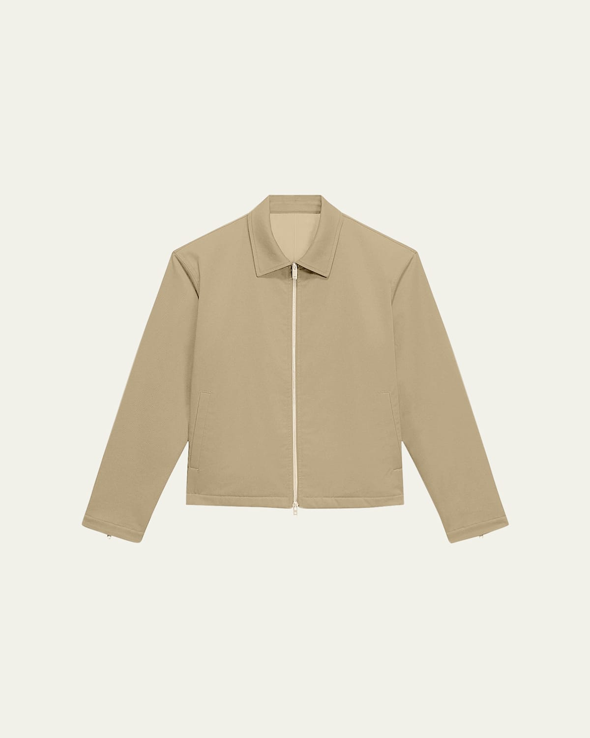 Theory Blouson Zip Jacket In Stretch Cotton Twill In Khaki