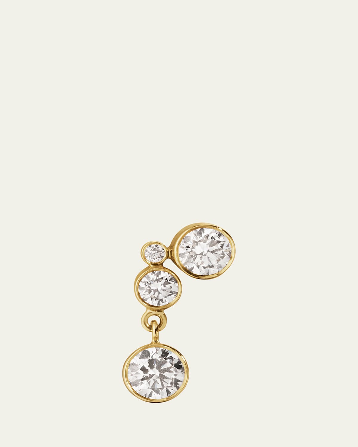 18K Yellow Gold Stella Diamond Earring, Single