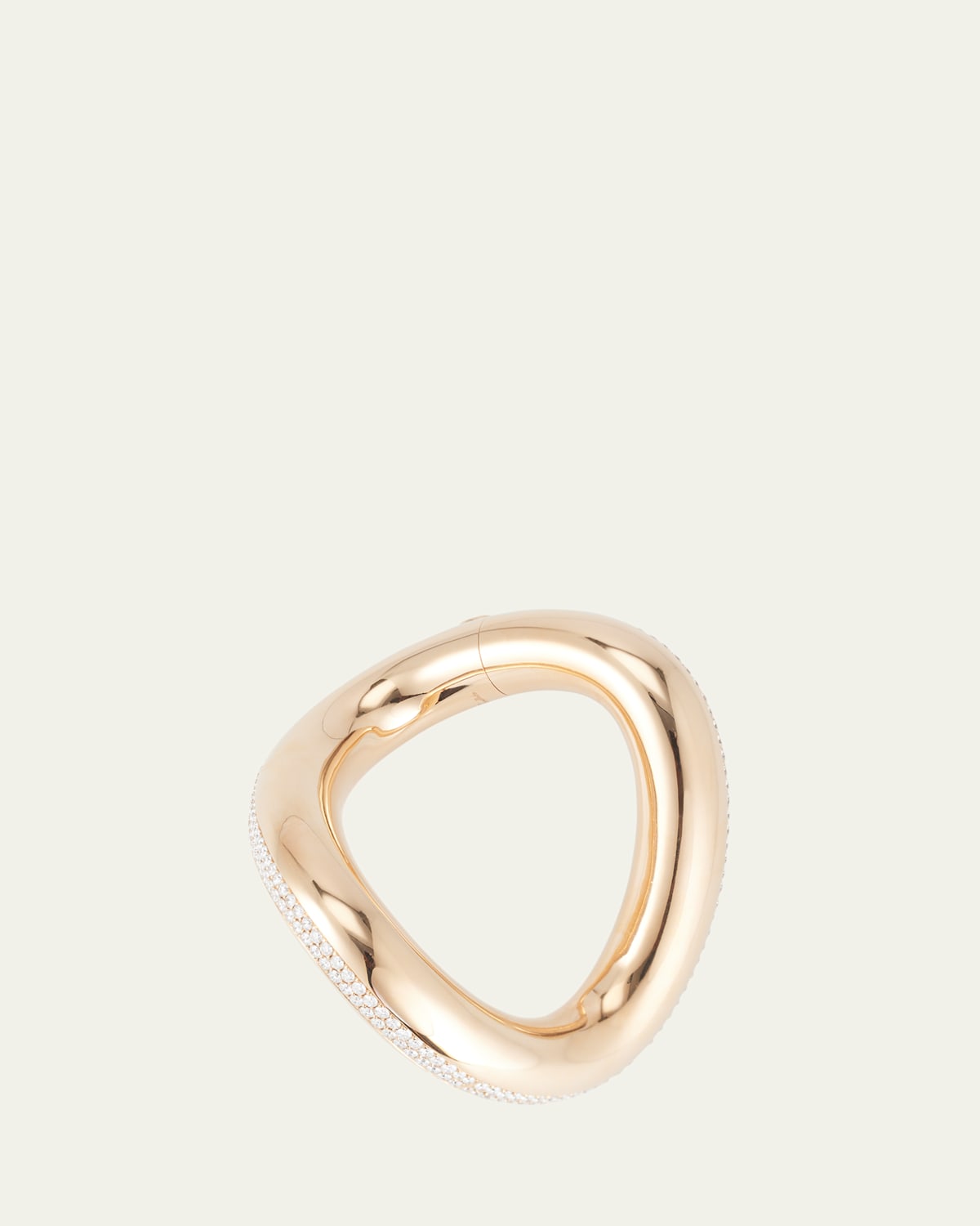 18K Rose Gold Wave Bangle with Diamonds, Left Wrist