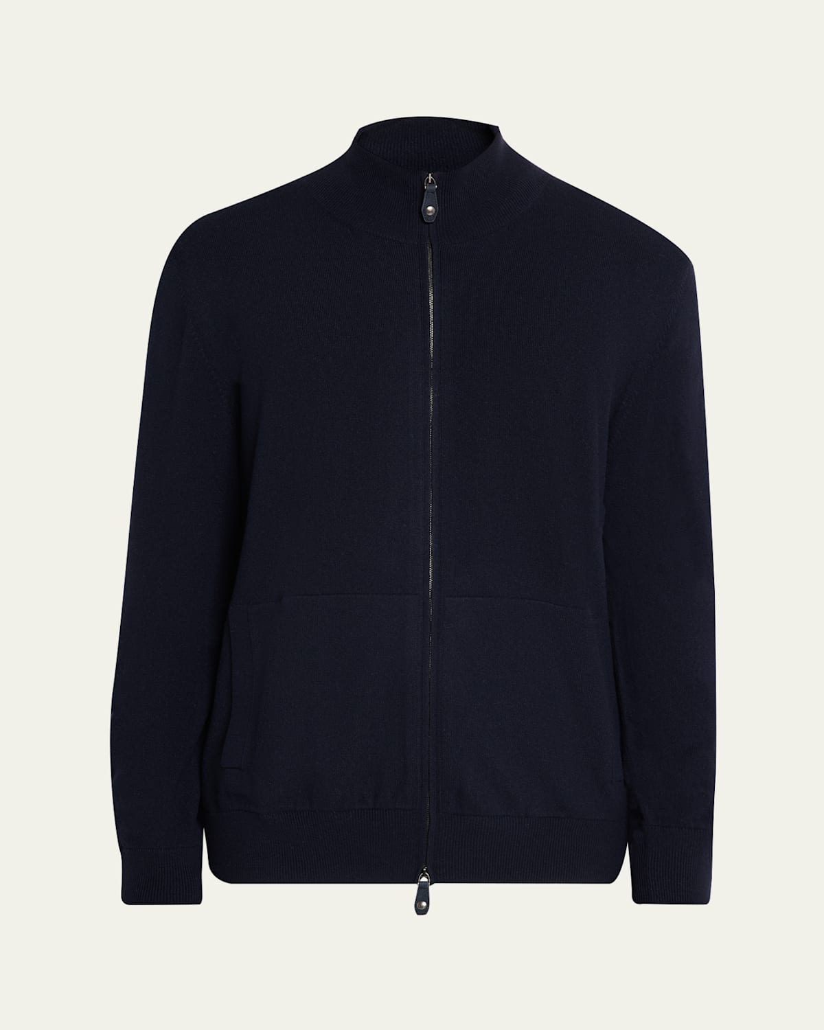 Loro Piana Men's Tyton Wool Knit Bomber Jacket In Blue