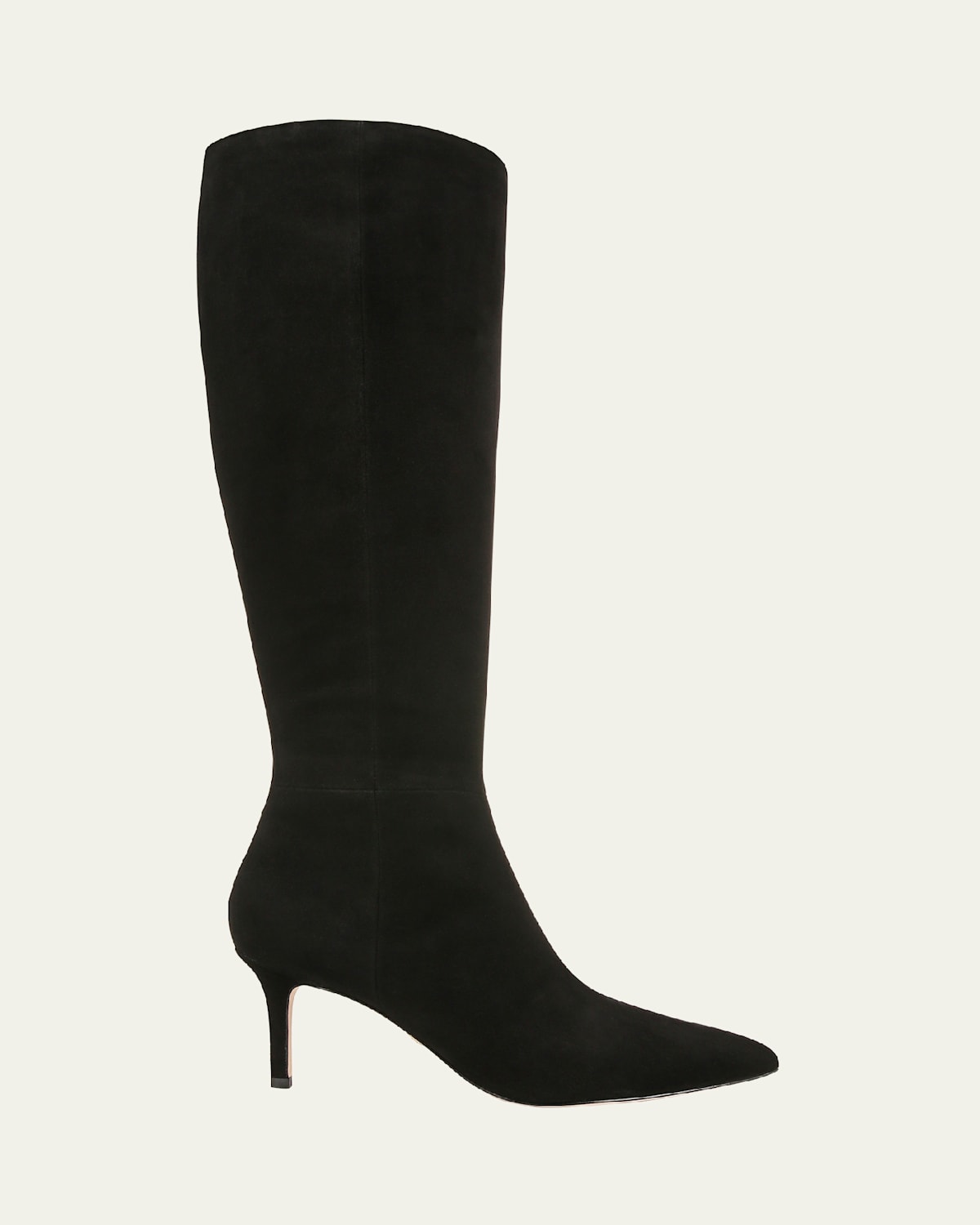 Veronica Beard Lexington Suede Stiletto Knee Boots In Black