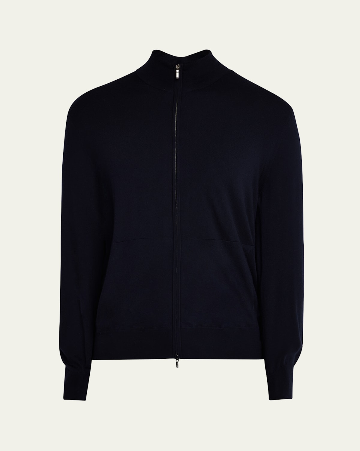 Loro Piana Men's The Gift Of Kings Wool Bomber Sweater In Blue Navy