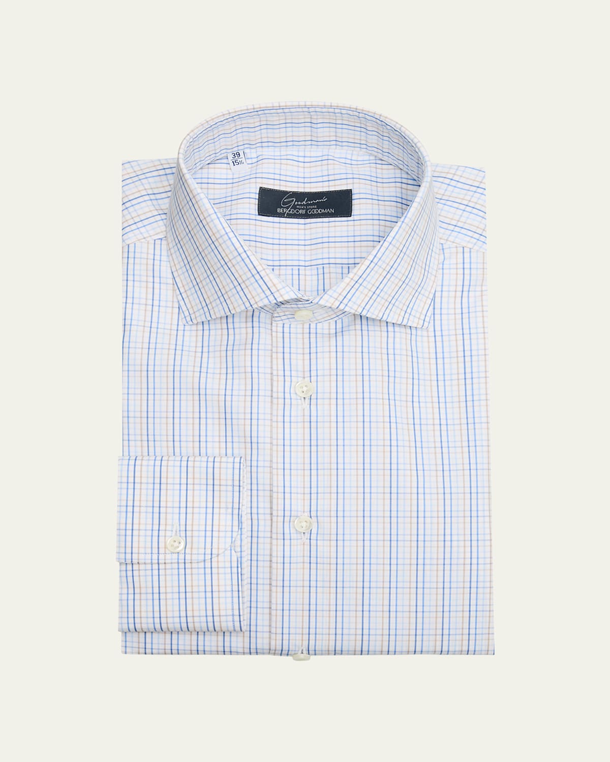 Men's Cotton Graph Check Dress Shirt