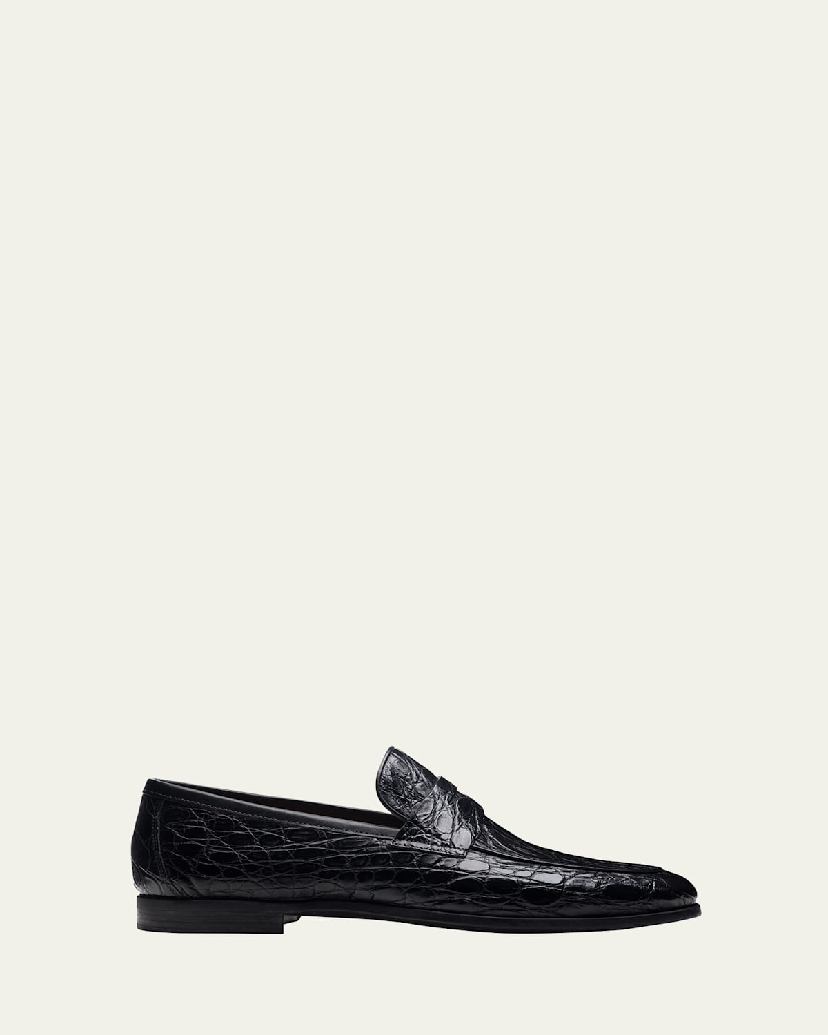Magnanni Men's Vicente Croc Leather Penny Loafers