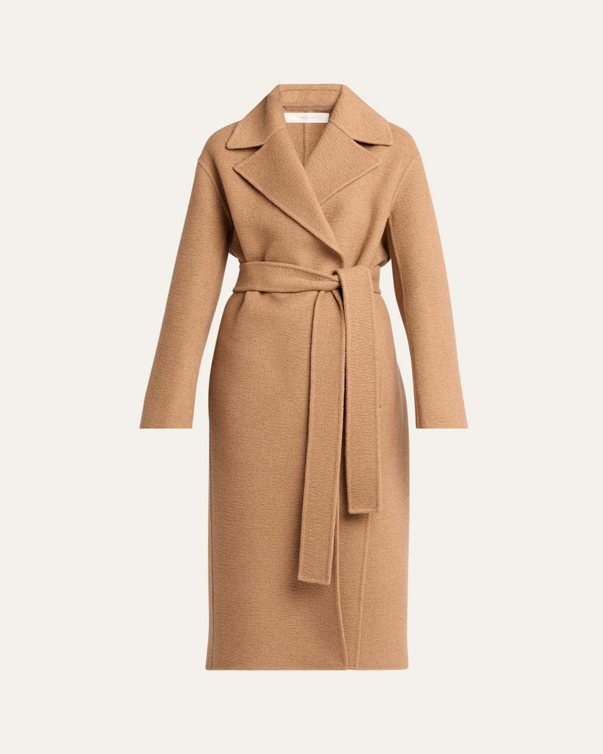 The Row Malika Belted Wool Coat In Camel