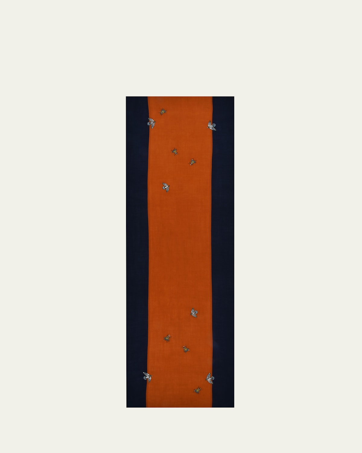 Bird & Beetle Beaded Merino Wool Scarf