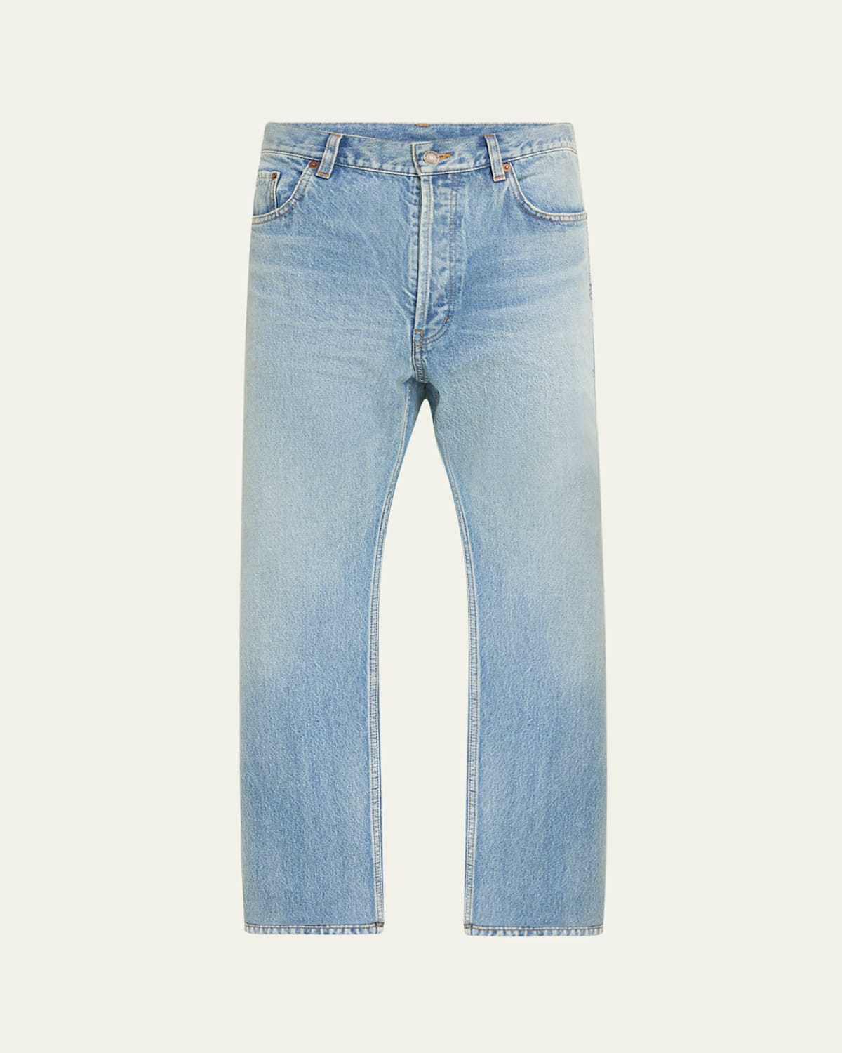Men's Aged Denim Straight-Leg Jeans
