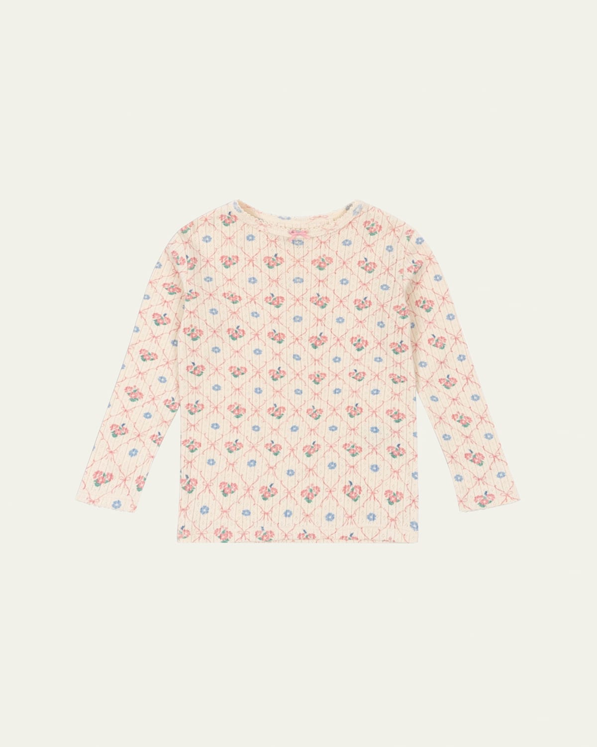 Girl's Minnie Micro Floral-Print Jersey Top, Size 9M-10