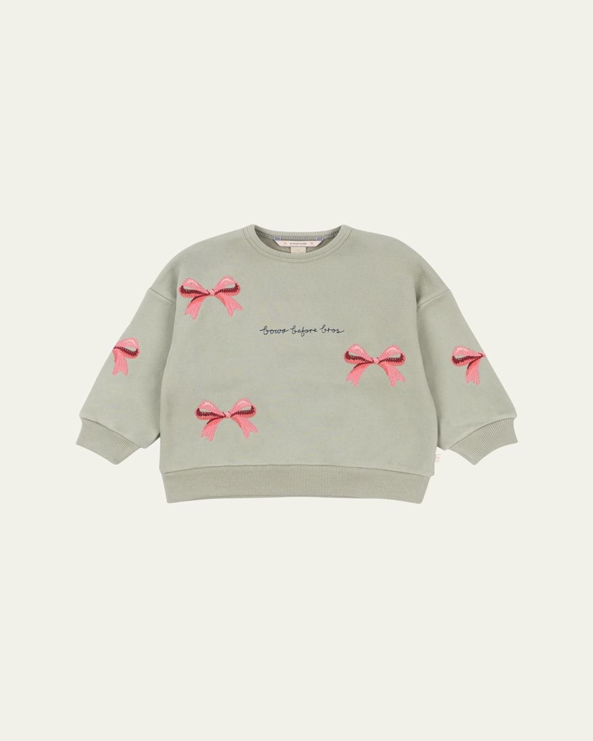 Girl's Lou Sweatshirt W/ Bows, Size 6M-10