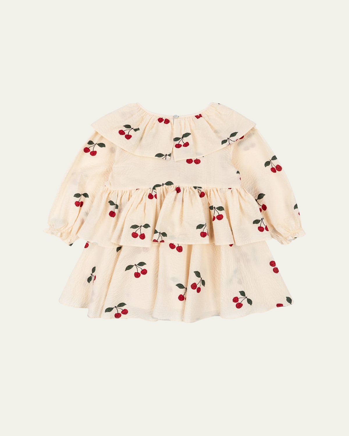 Girl's Lunella Cherry-Print Tiered Dress, Size 18M-10