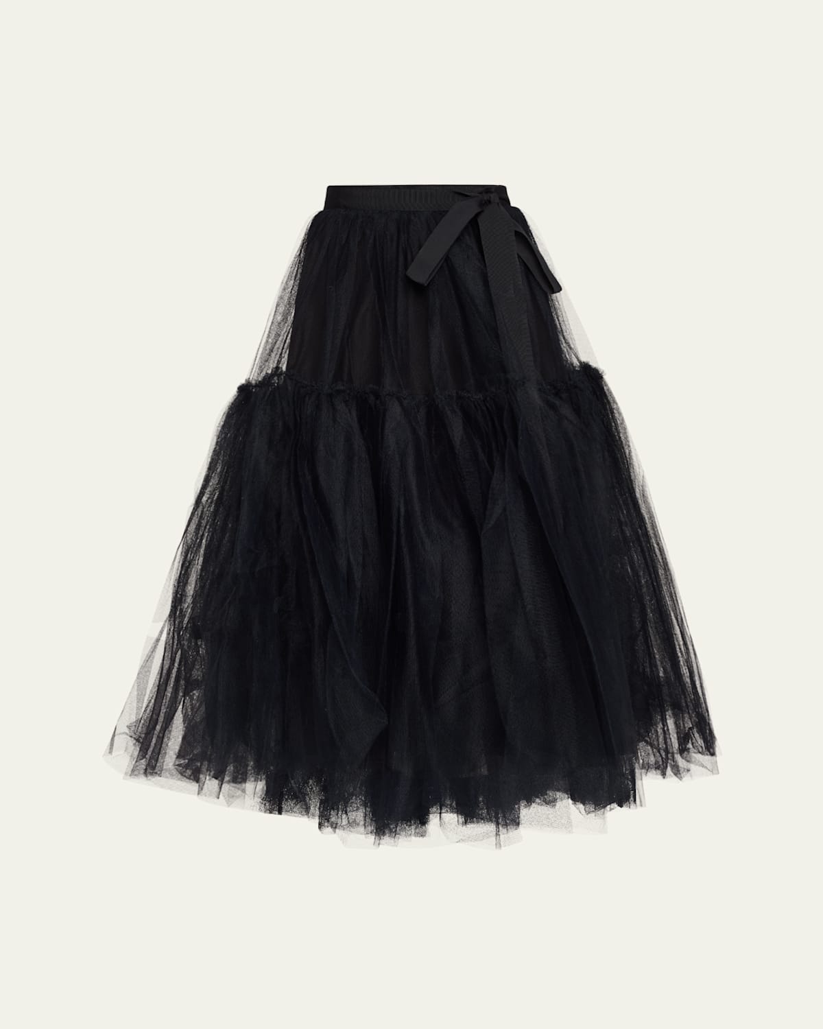 ERDEM LONG TULLE SKIRT WITH BOWS 