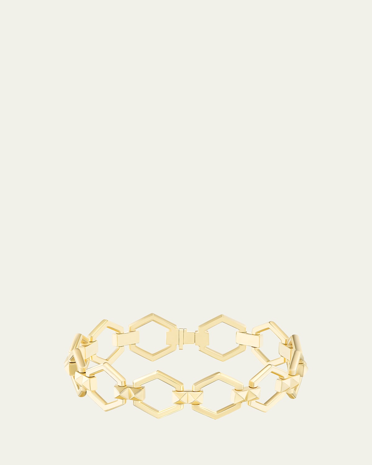 18K Yellow Gold Pyramid Stud Foundation Bracelet