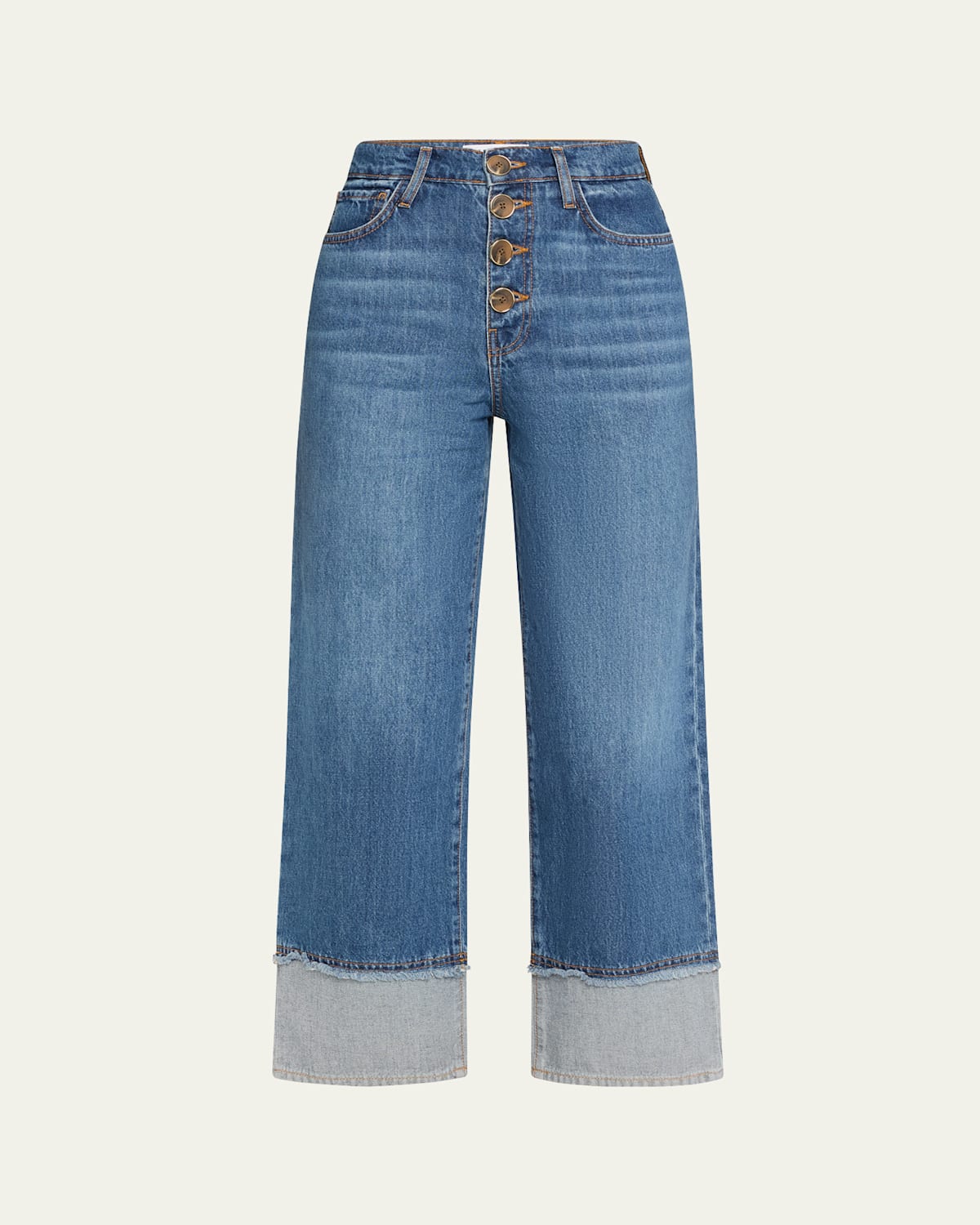 Simona Cuffed Straight-Leg Jeans