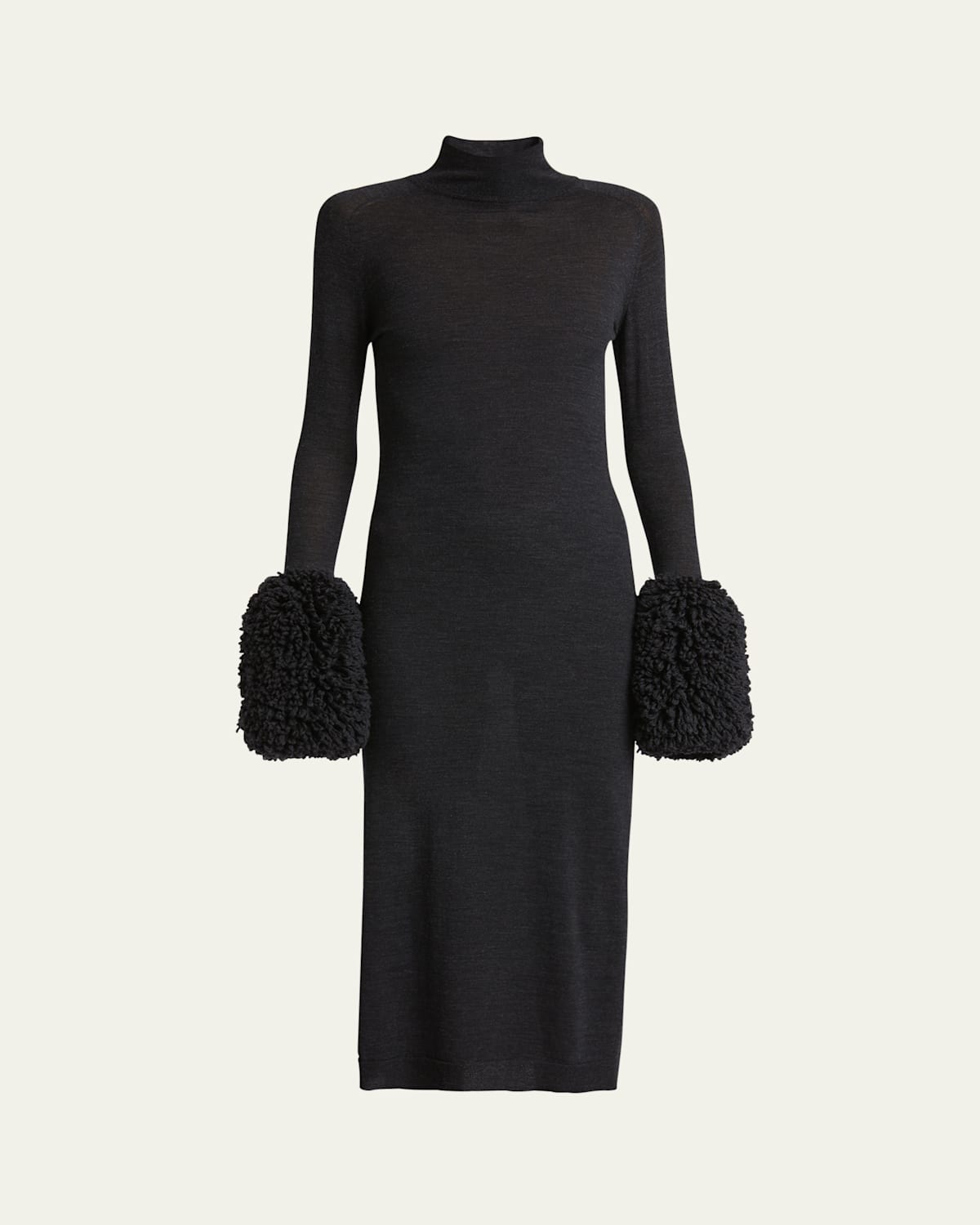 ALAIA Bubble Cuff Long Sleeve Midi Sweater Dress Smart Closet