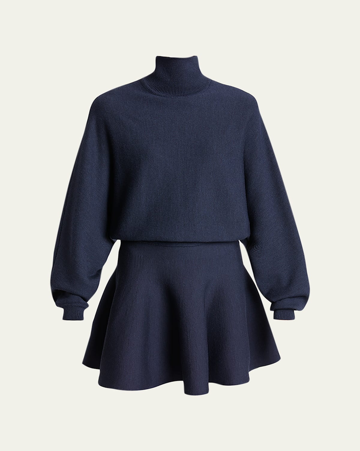 High Neck Bat Slv Flared Mini Drs
