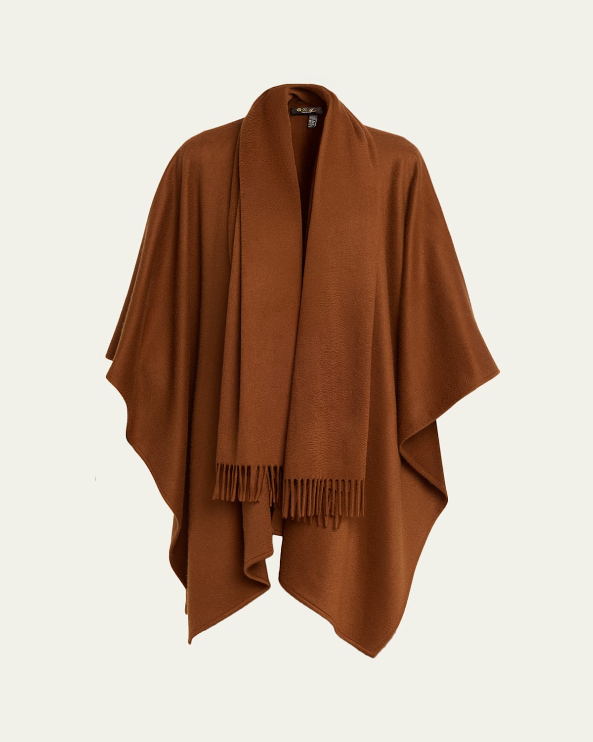 Loro Piana Daisy Fringed Cashmere Cape In Brown