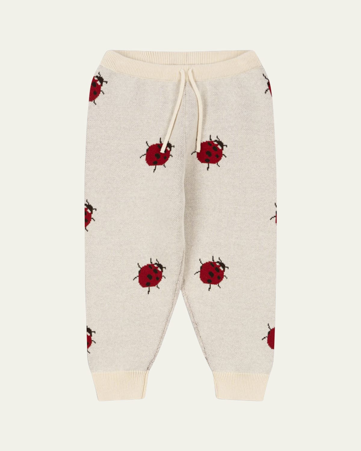 Girl's Lapis Knit Ladybug-Print Pants, Size 3M-8