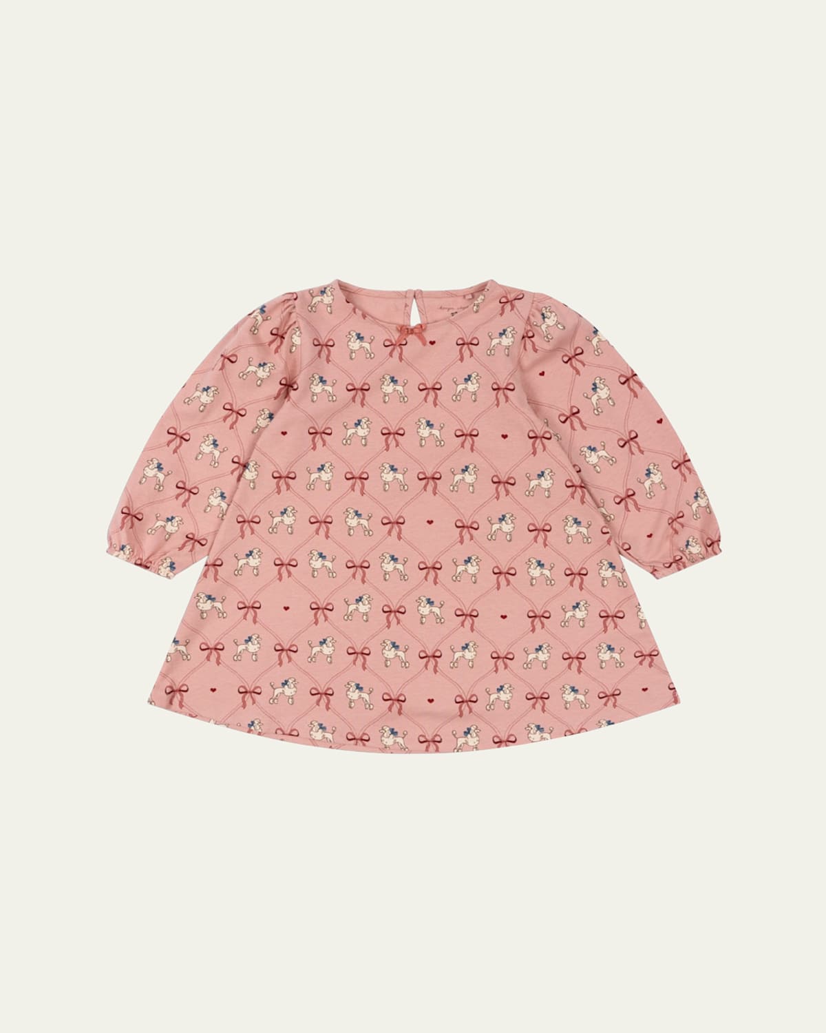Girl's Drey Poodles & Bows Printed Dress, Size 12M-10