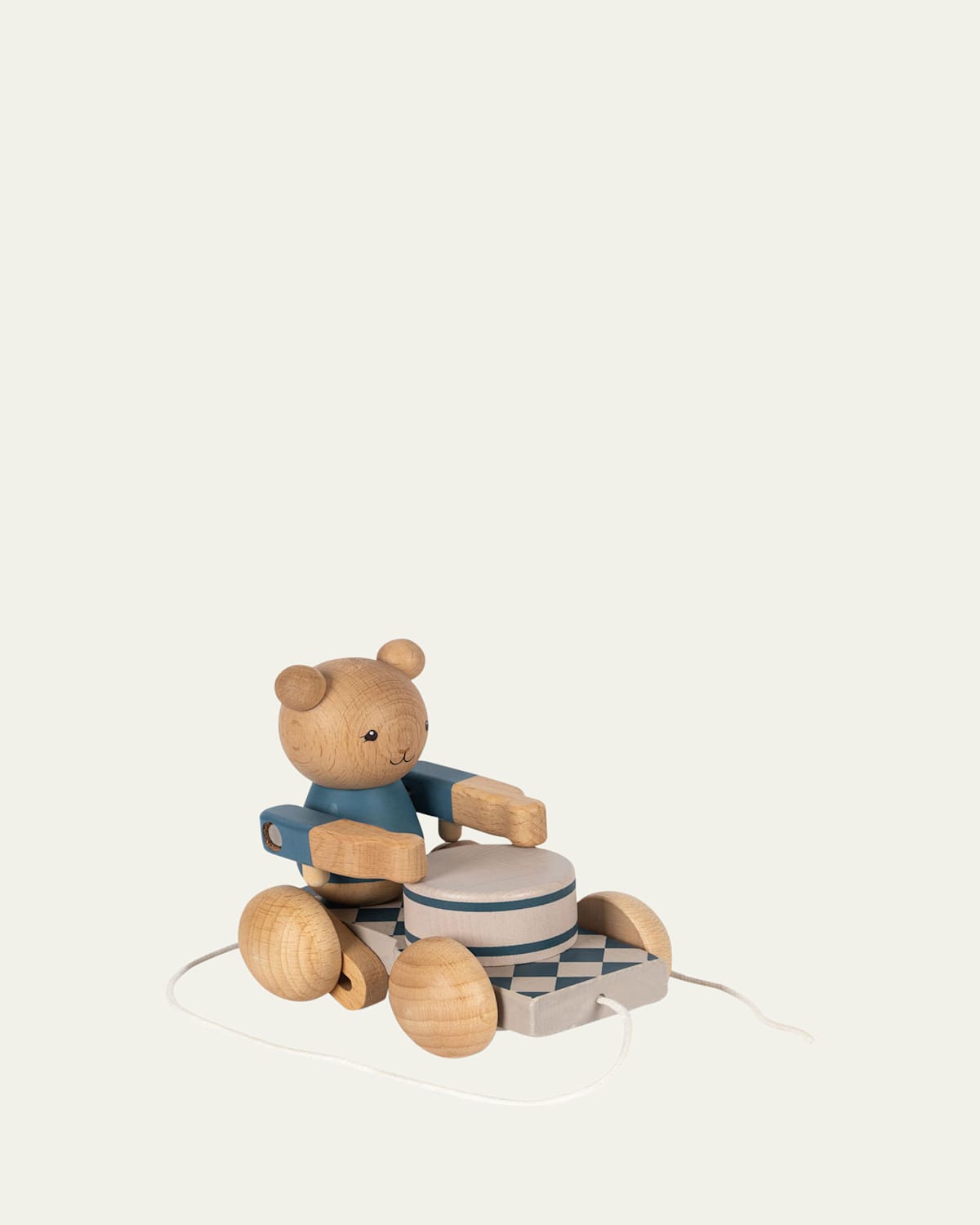 Kid's Wooden Drumming Pull Bear Toy