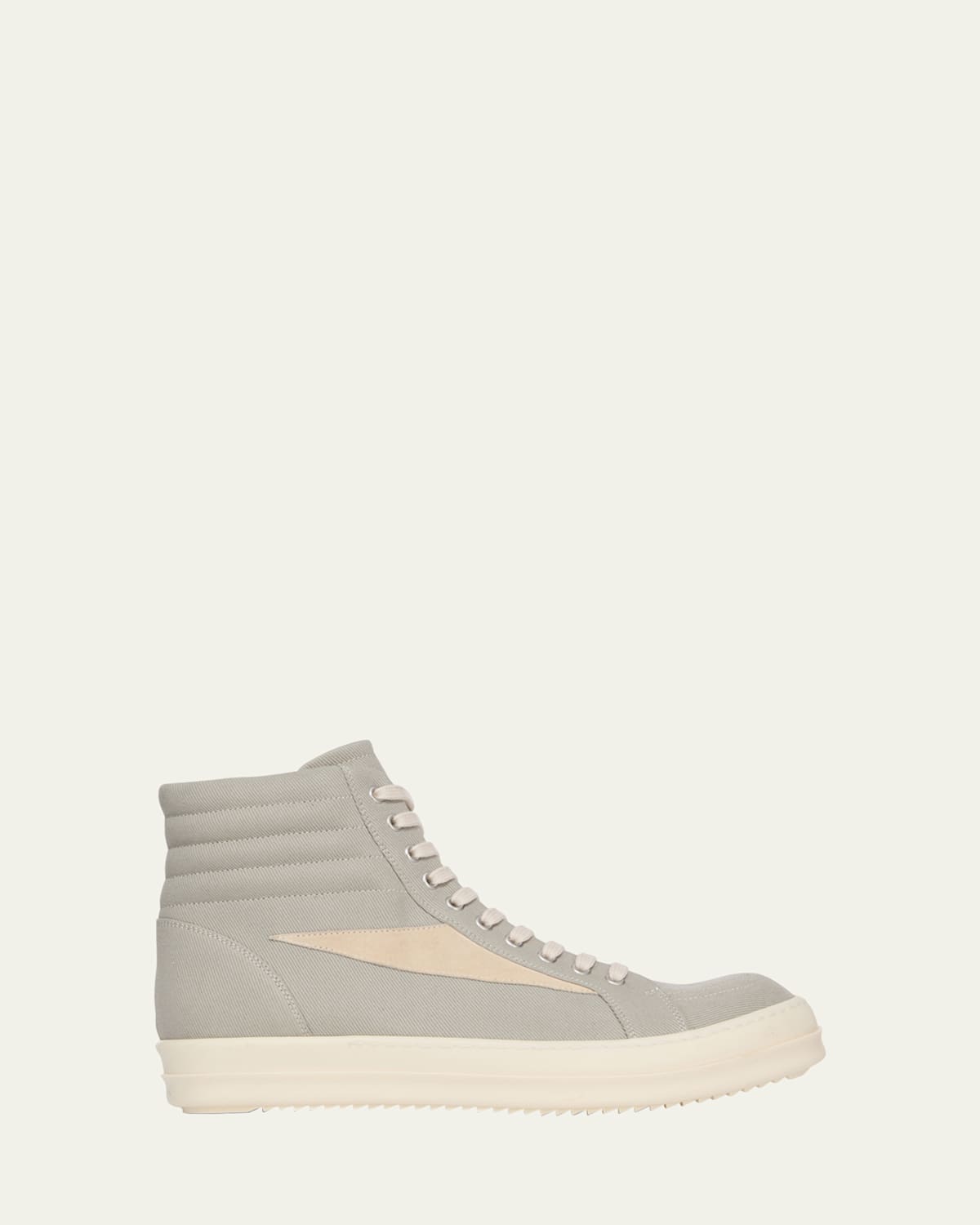 Men's Vintage Denim and Leather High-Top Sneakers