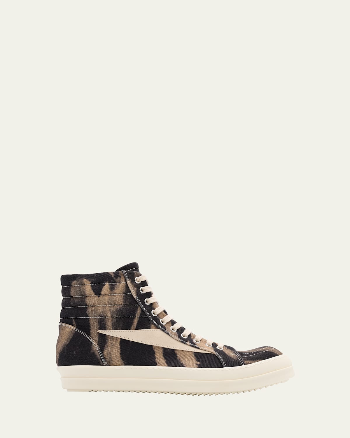 Men's Vintage Denim and Suede High-Top Sneakers