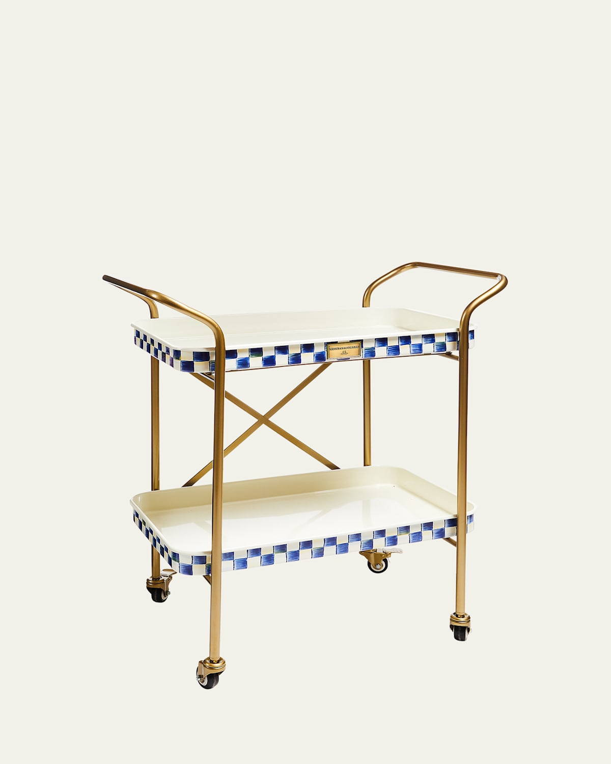 Mackenzie-childs Royal Check 2-tier Kitchen Cart