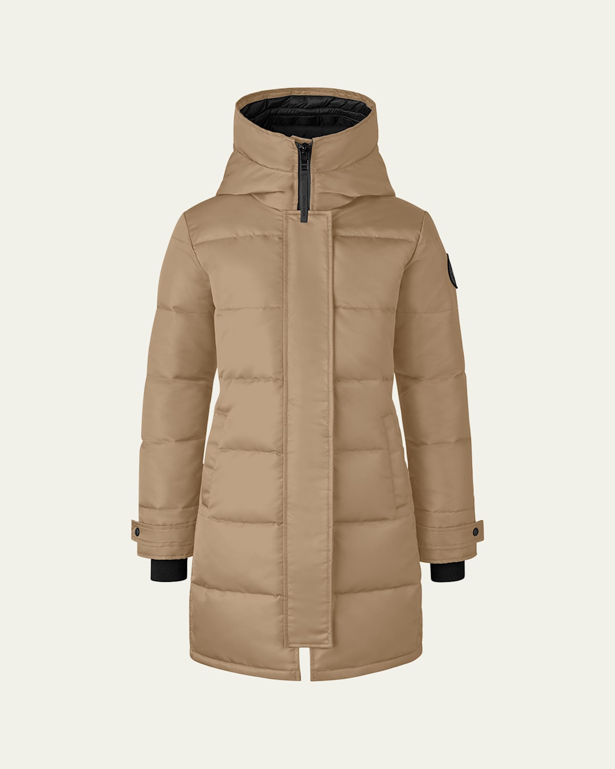 Canada Goose Shelburne Water-repellent Performance Satin Parka Jacket In Desert Sand