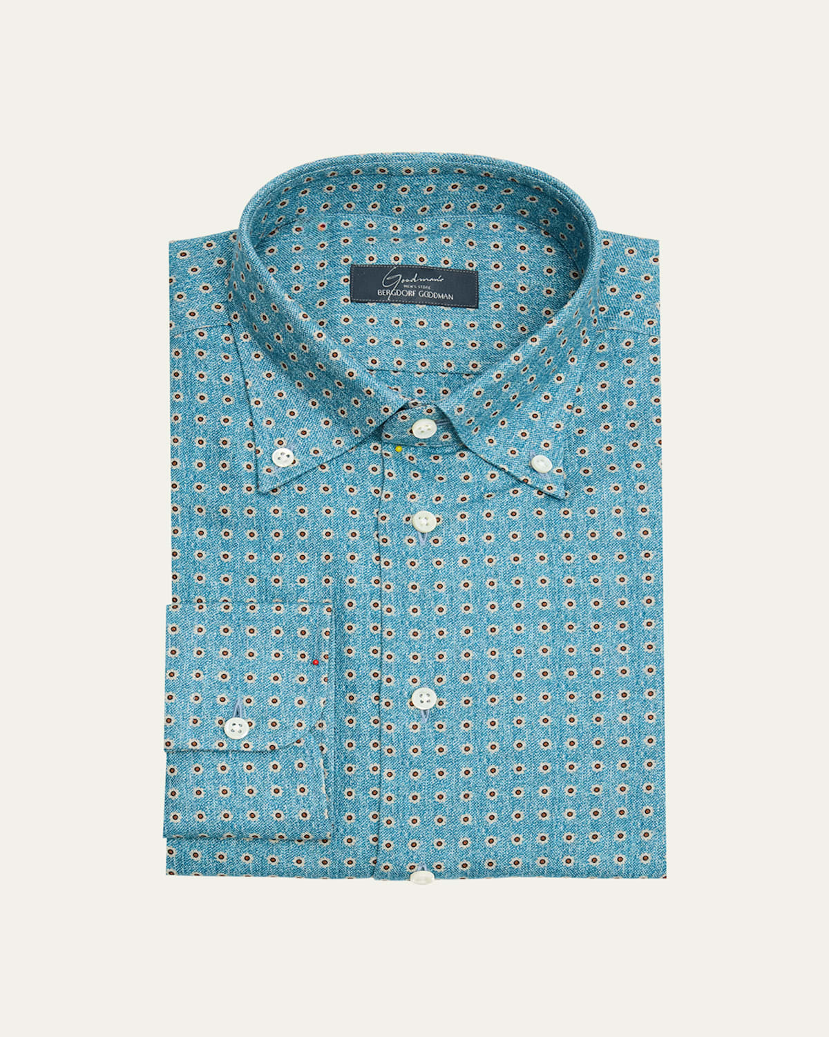 Men's Cotton Micro-Floral Sport Shirt