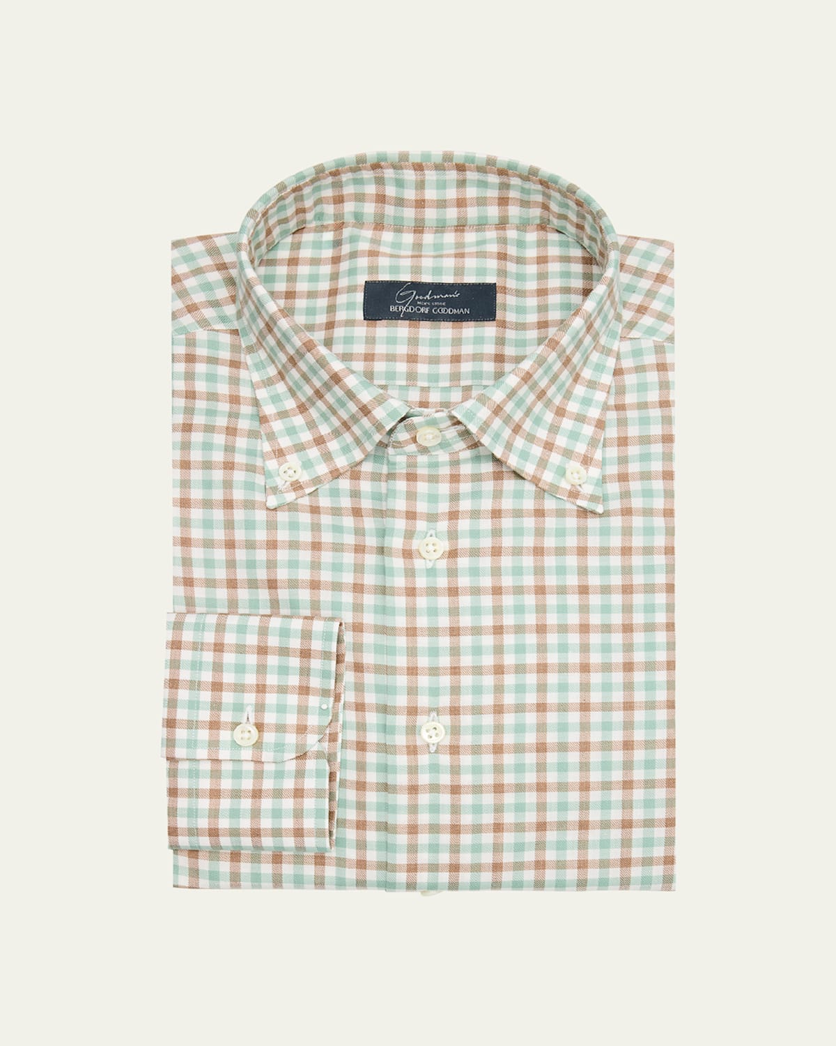 Men's Cotton Check Button-Collar Sport Shirt