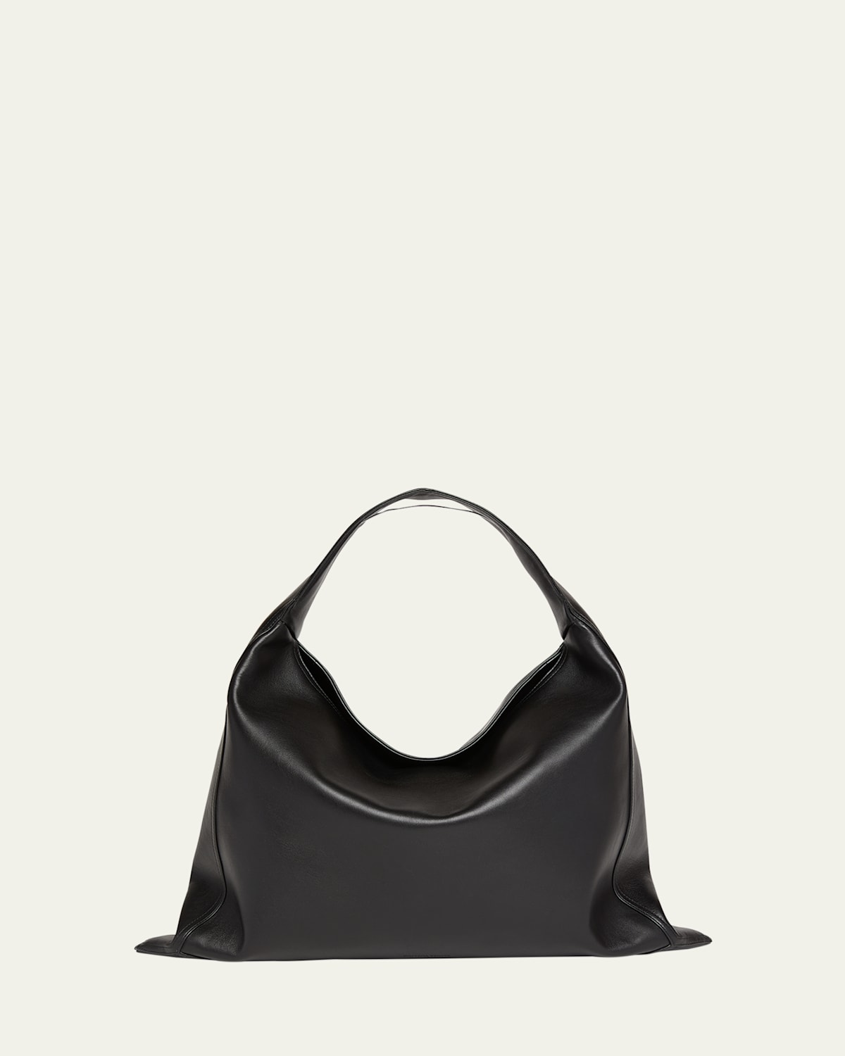Bottega Veneta Large Leather Hop Shoulder Bag In Black