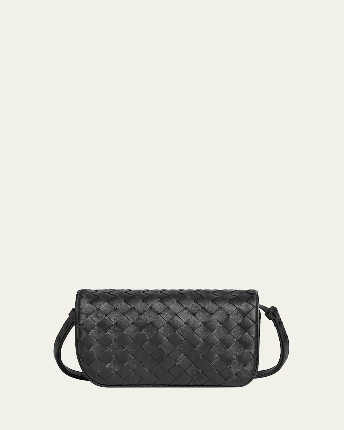Bottega Veneta Puff Pouch Bag With Strap In Black Space