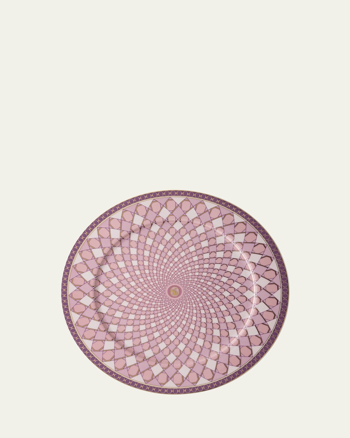 Swarovski Signum Service Plate, 13" In Pink