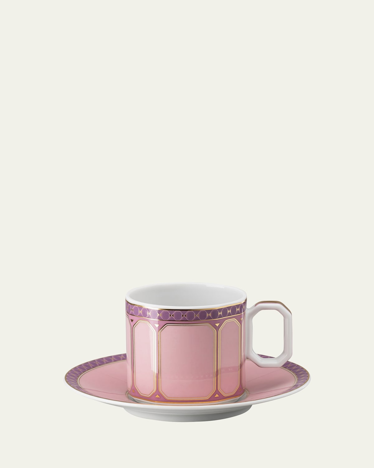 Swarovski Signum Espresso Cup & Saucer In Pink