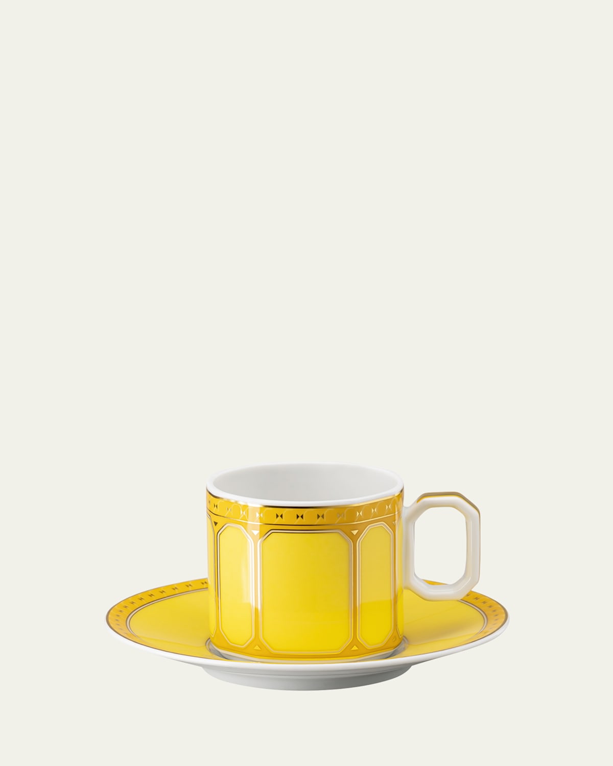 Swarovski Signum Espresso Cup & Saucer In Yellow
