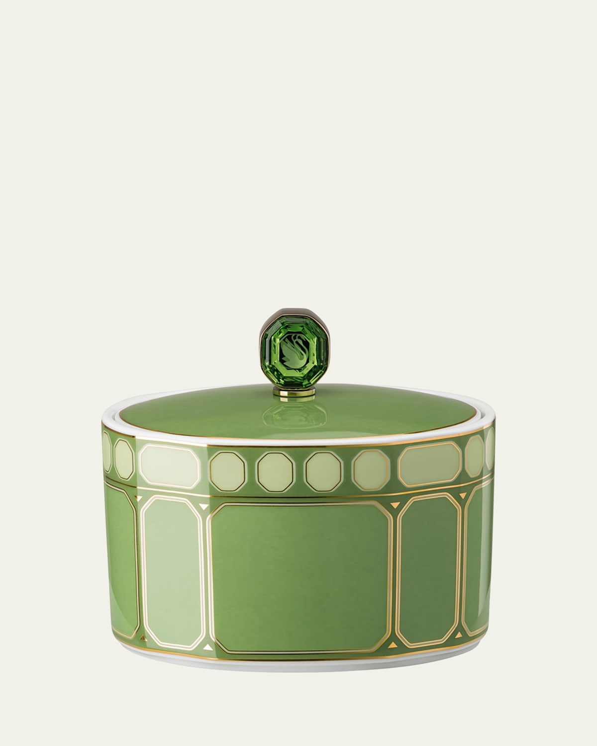Swarovski Signum Sugar Bowl In Green