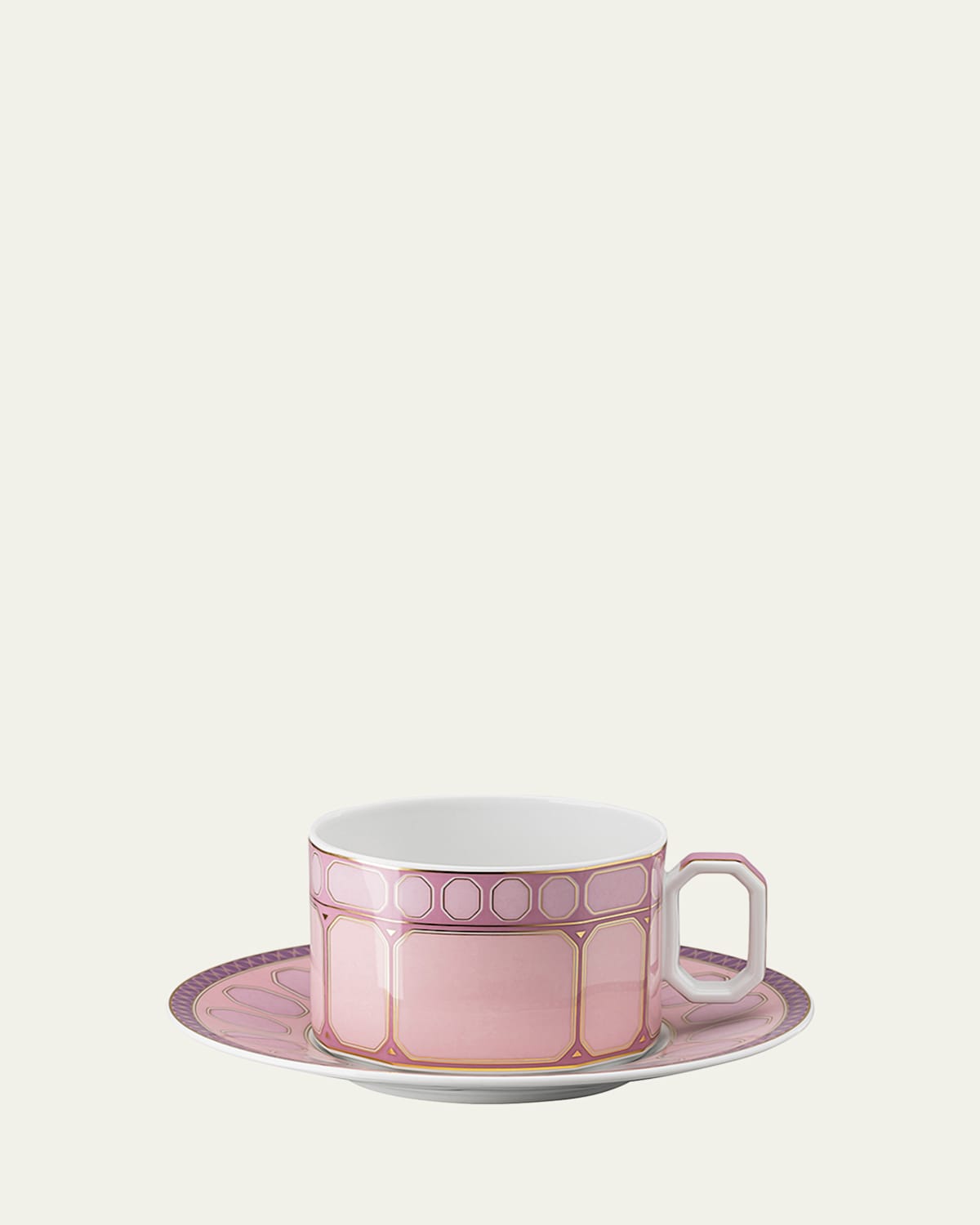 Swarovski Signum Tea Cup & Saucer, Rose Pink In Pink