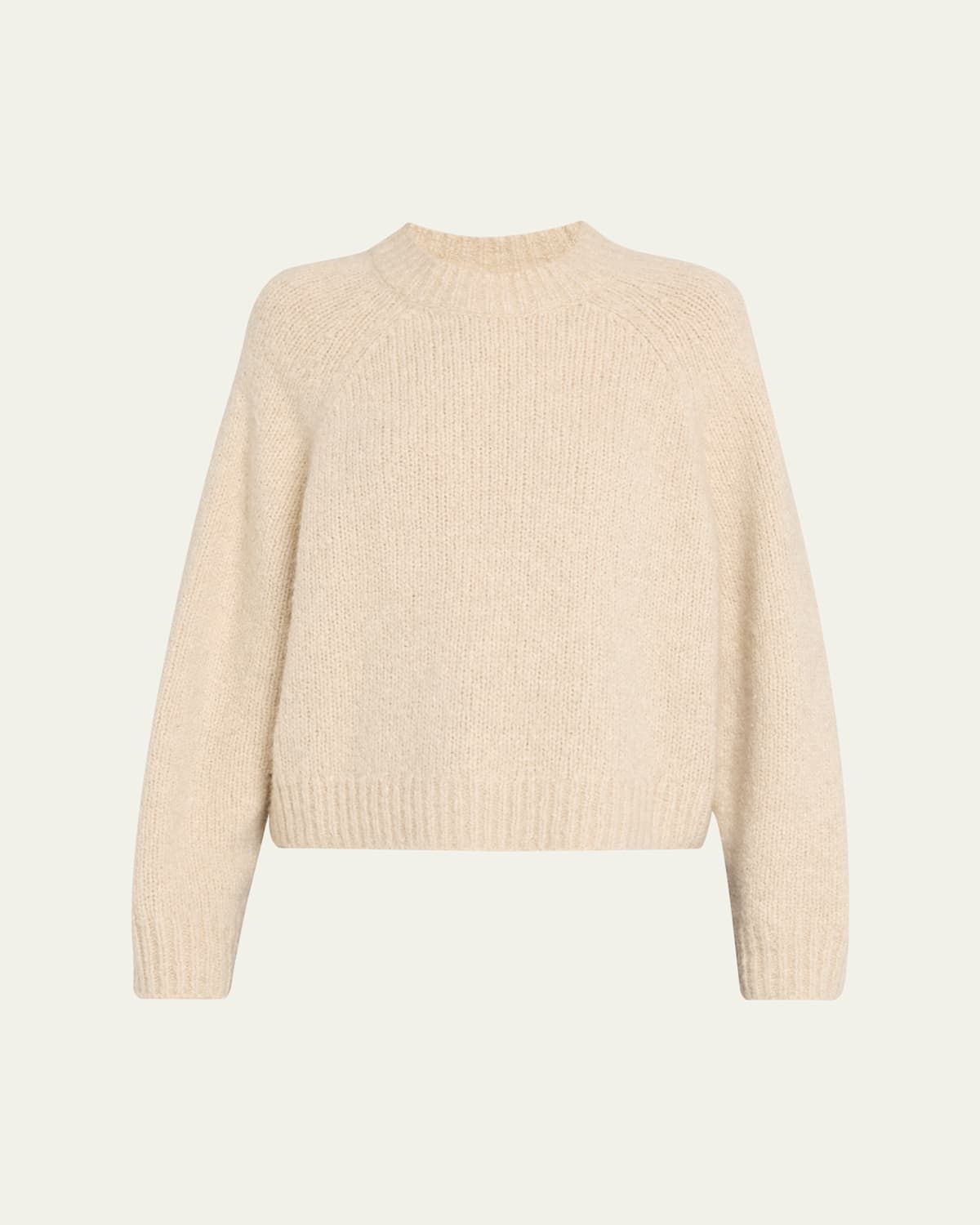 Nili Lotan Tomaso Lofty Mohair Crewneck Cashmere Sweater In Neutral
