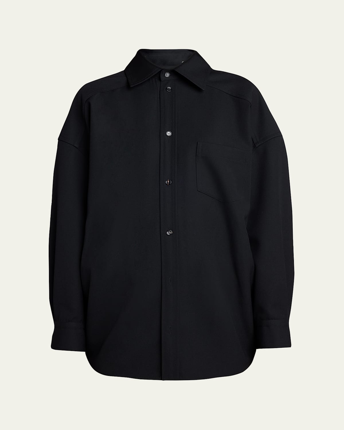 Button Down Sartorial Wool Twill Shirt