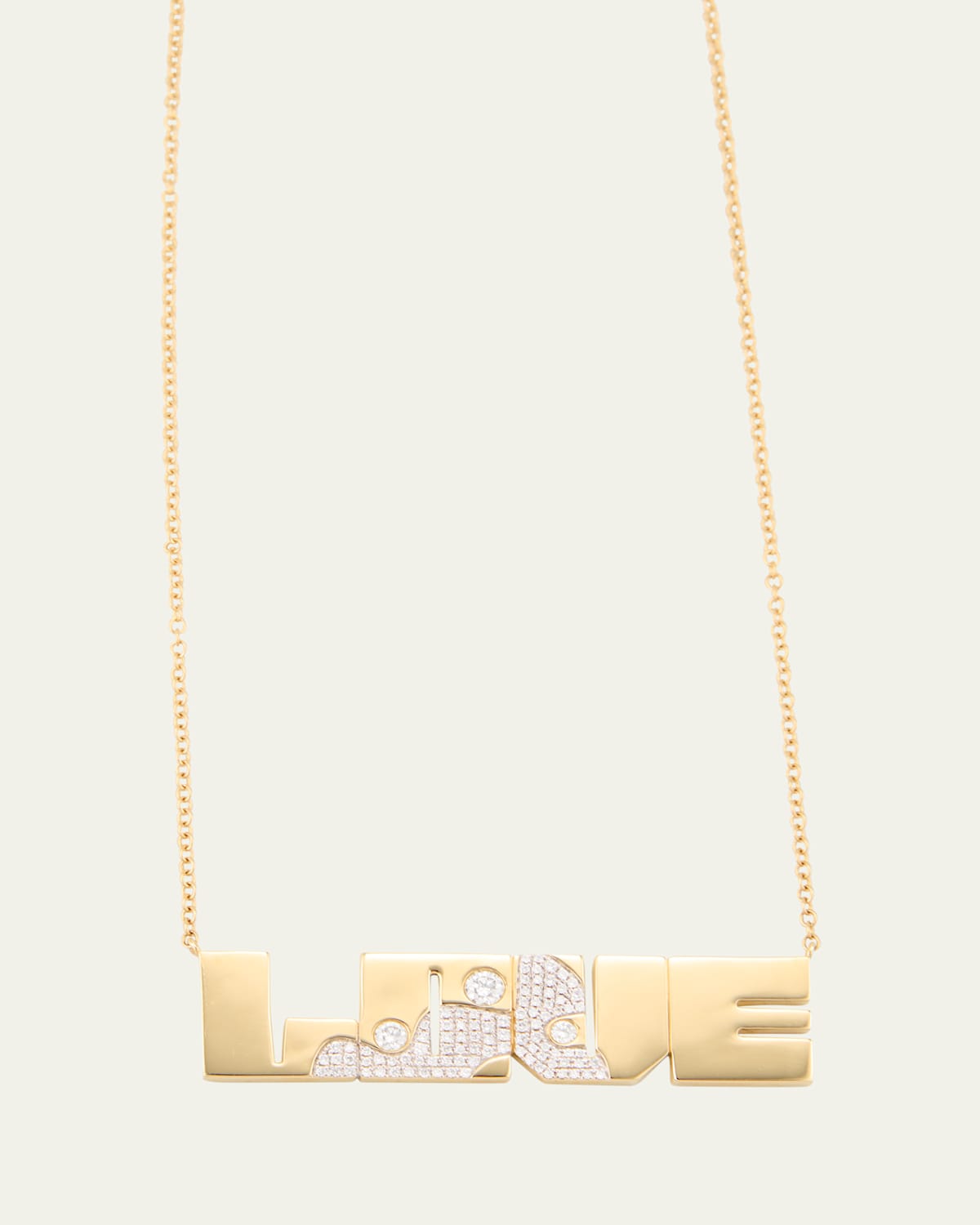 14K Yellow Gold Lava Love Diamond Necklace