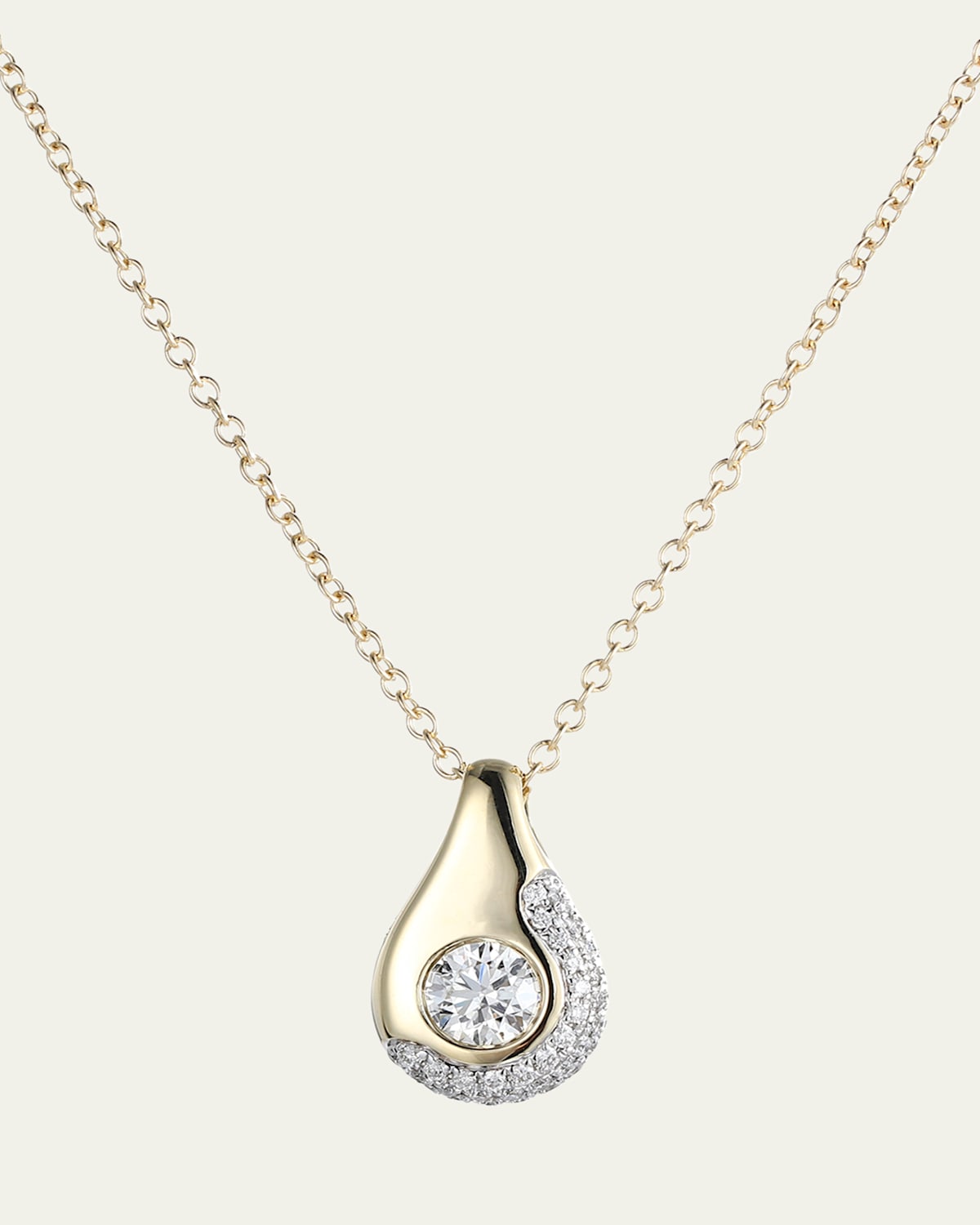 14K Yellow Gold Lava Diamond Pendant Necklace