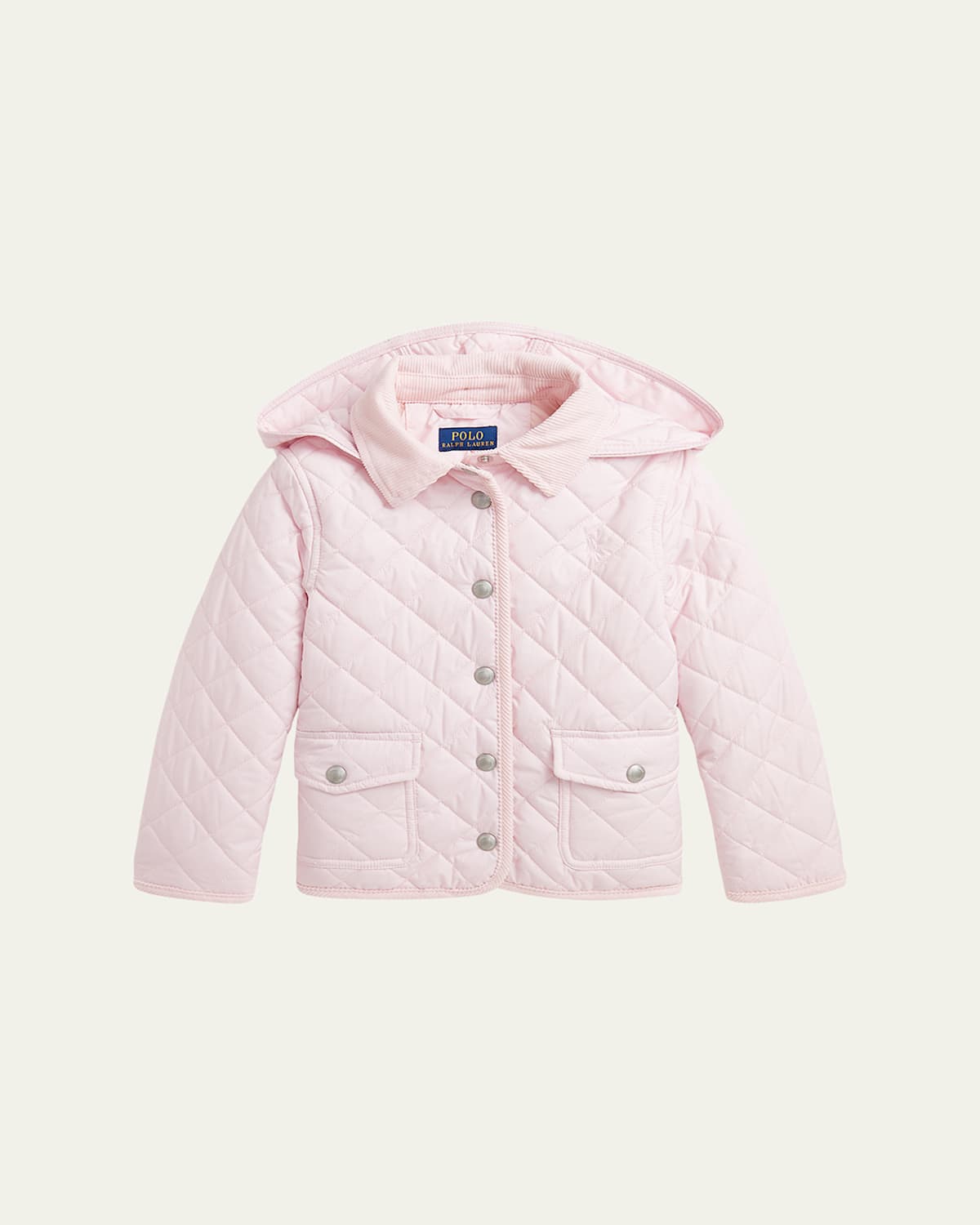 Ralph Lauren Kids' Girl's Audrey Quilted Collared Jacket In Pink