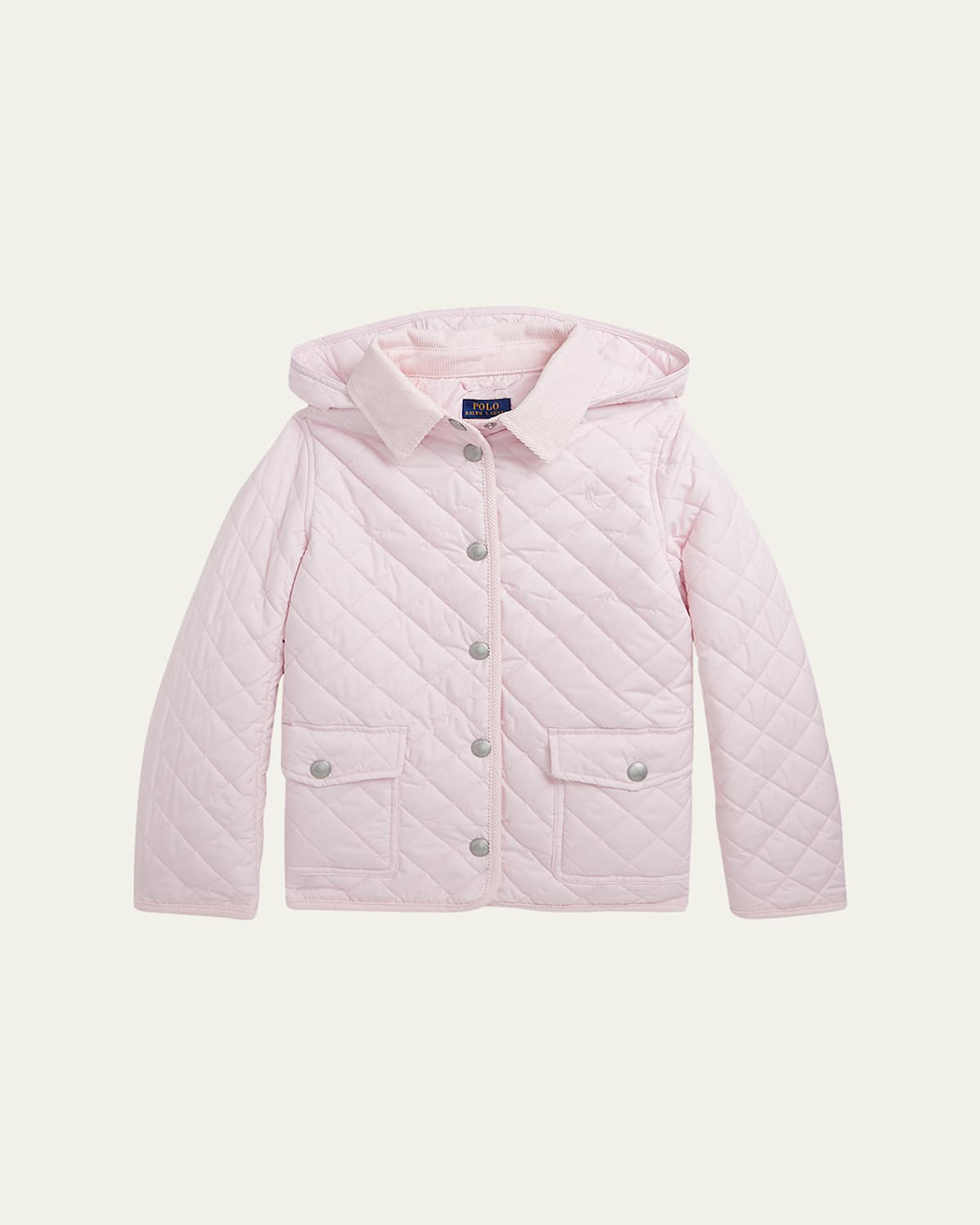 Ralph Lauren Kids' Girl's Audrey Quilted Collared Jacket In Pink