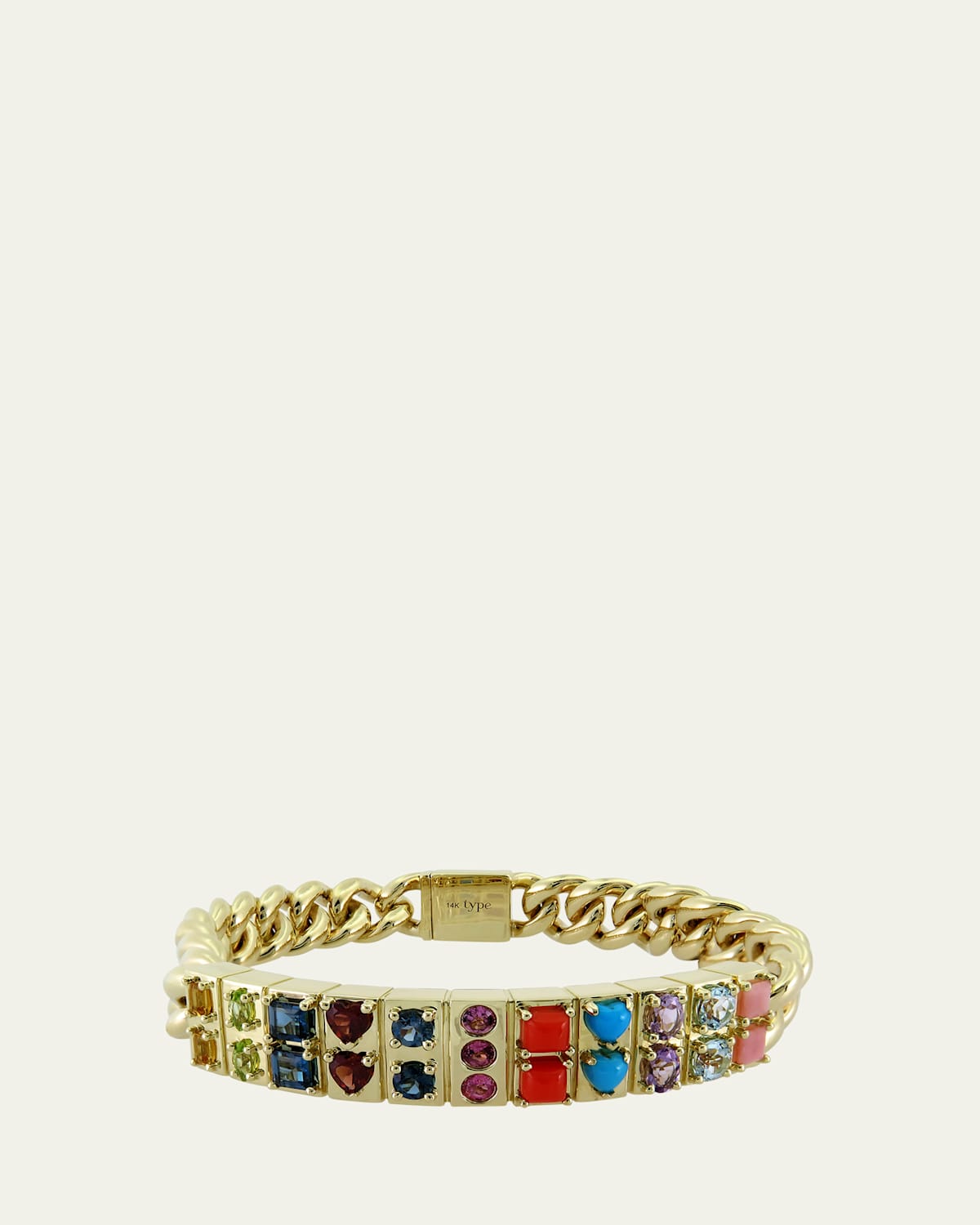 14K Yellow Gold l'Ego XL ID Gemstones Bracelet
