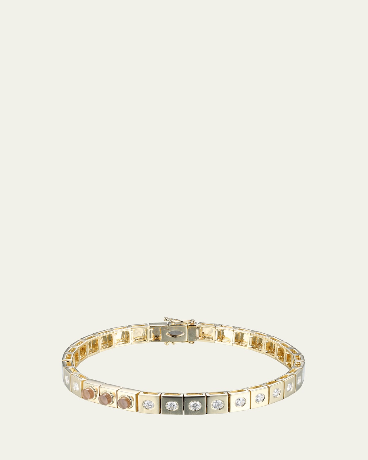 14K Yellow Gold l'Ego ID Rose Quartz and Diamond Tennis Bracelet