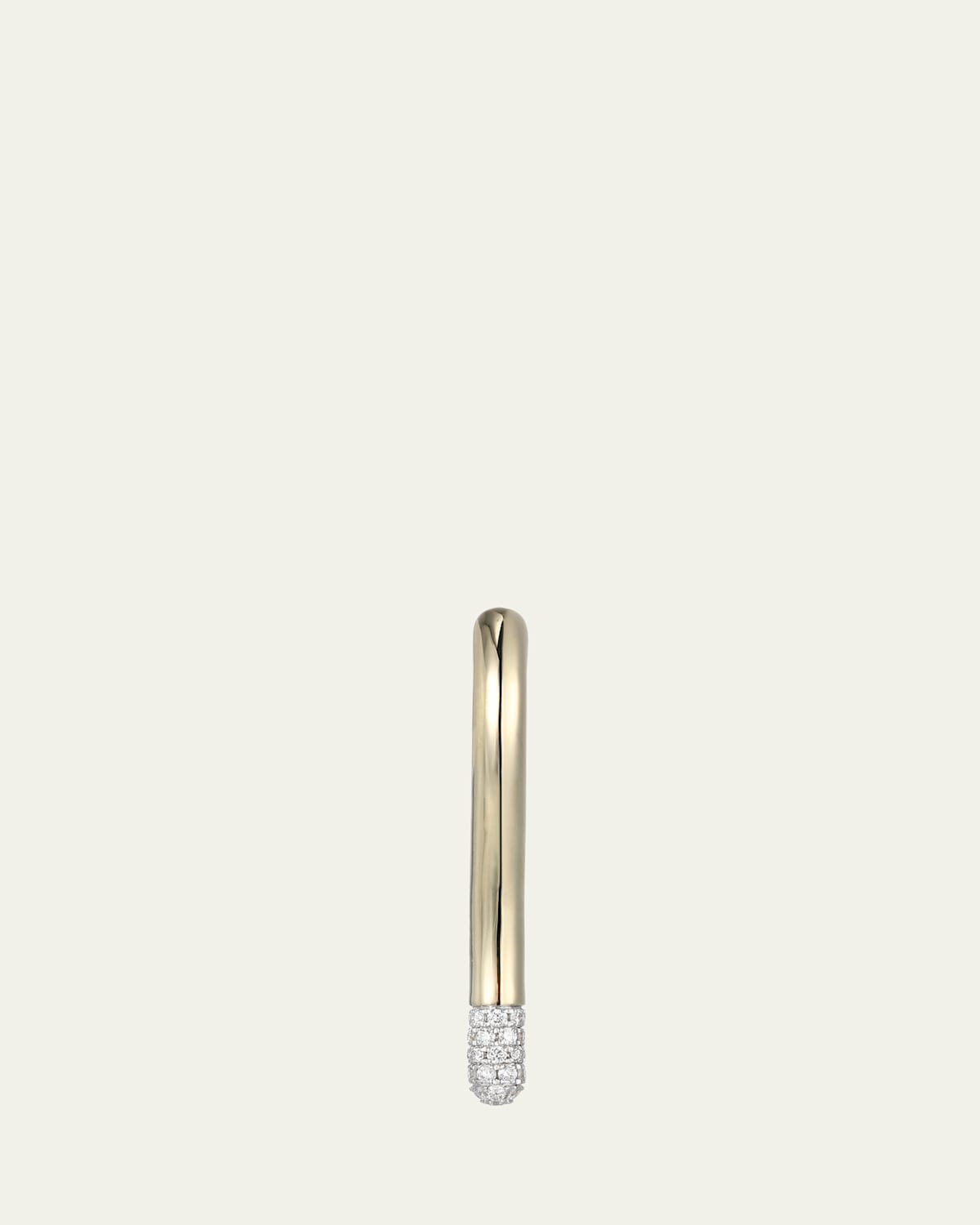 14K Two-Tone Gold Medium Tube Diamond Earrings
