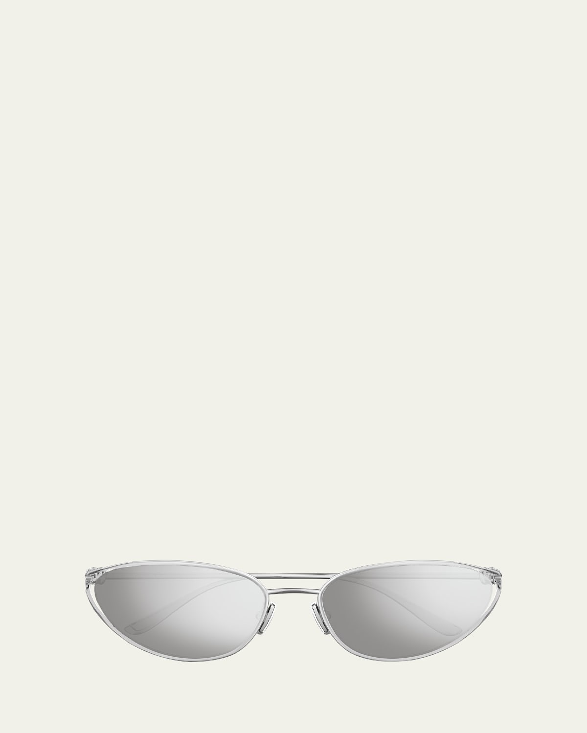 Bottega Veneta 57mm Cat Eye Sunglasses In Shiny Silver