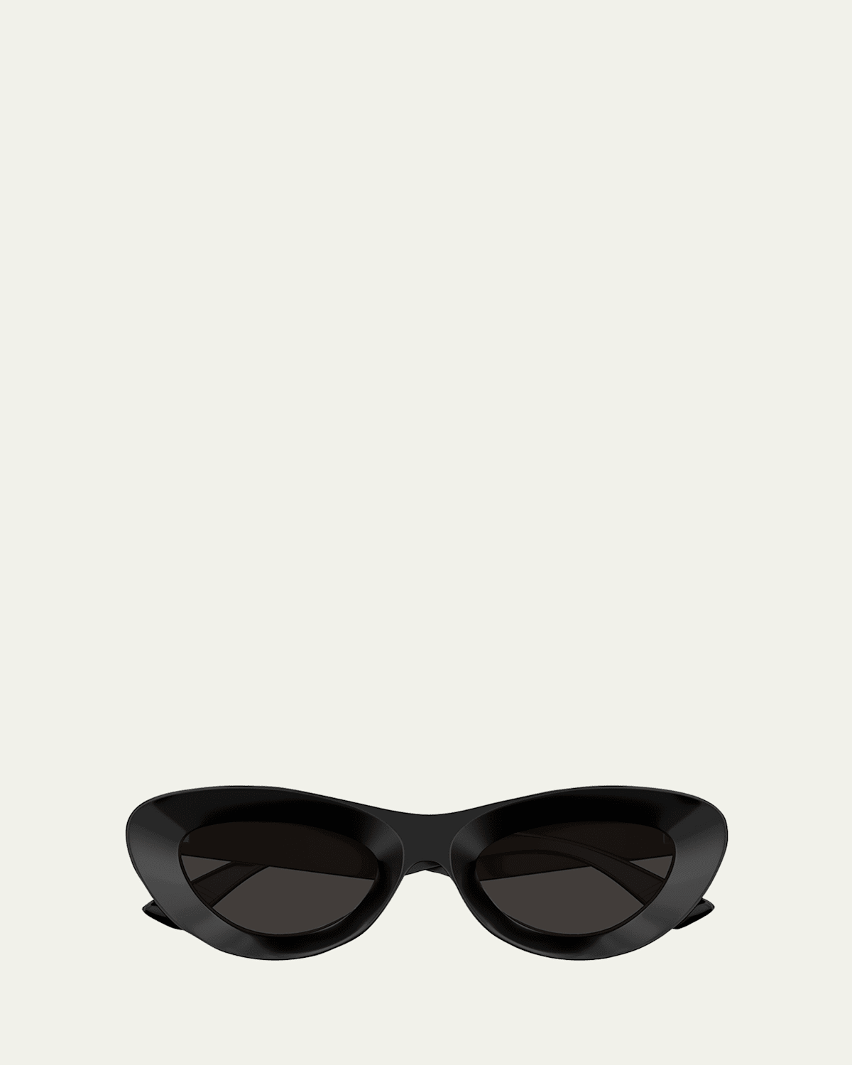 Bottega Veneta Ribbon Plastic Cat-eye Sunglasses In Black Black Grey