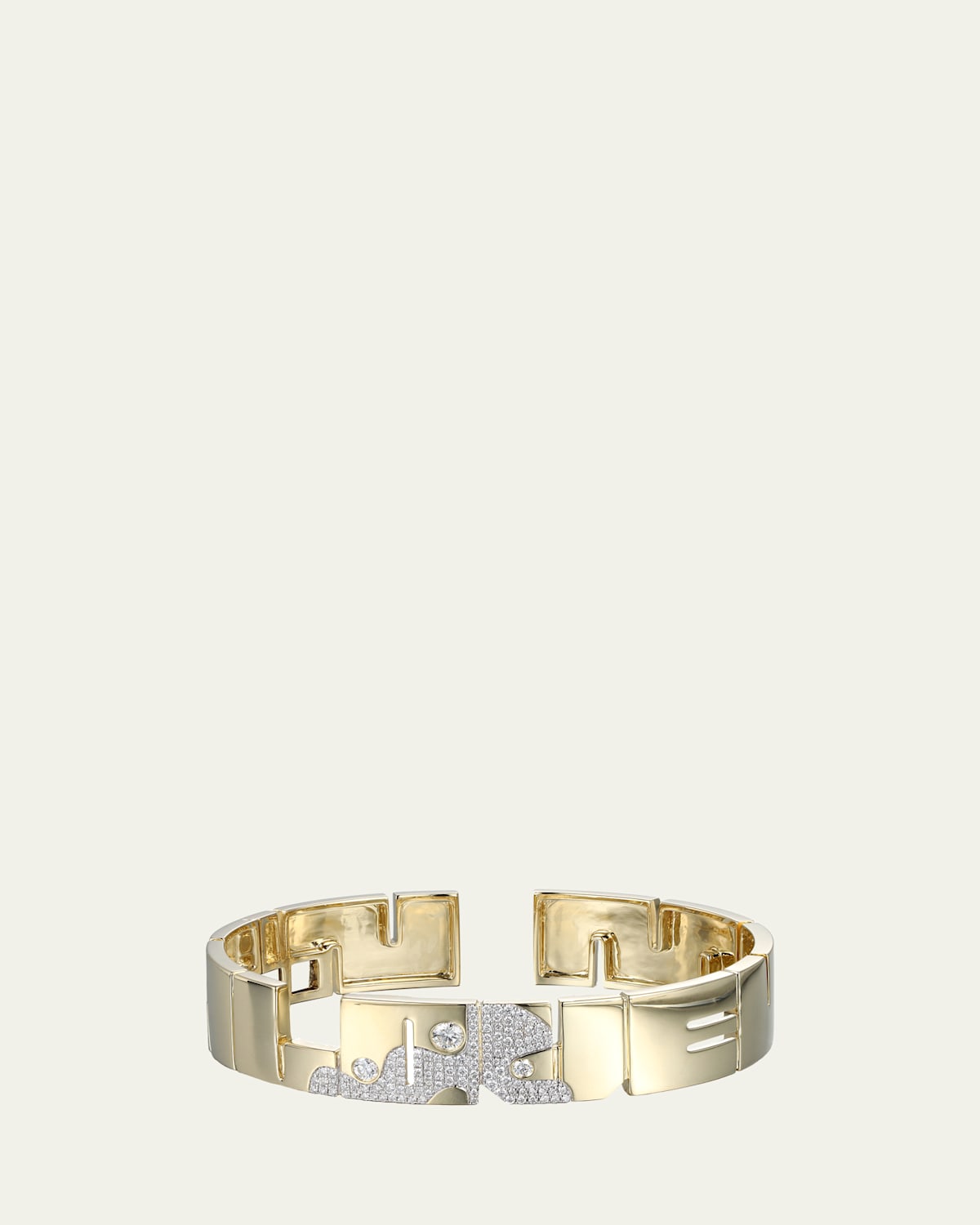 14K Yellow Gold Lava Love Diamond Cuff Bracelet